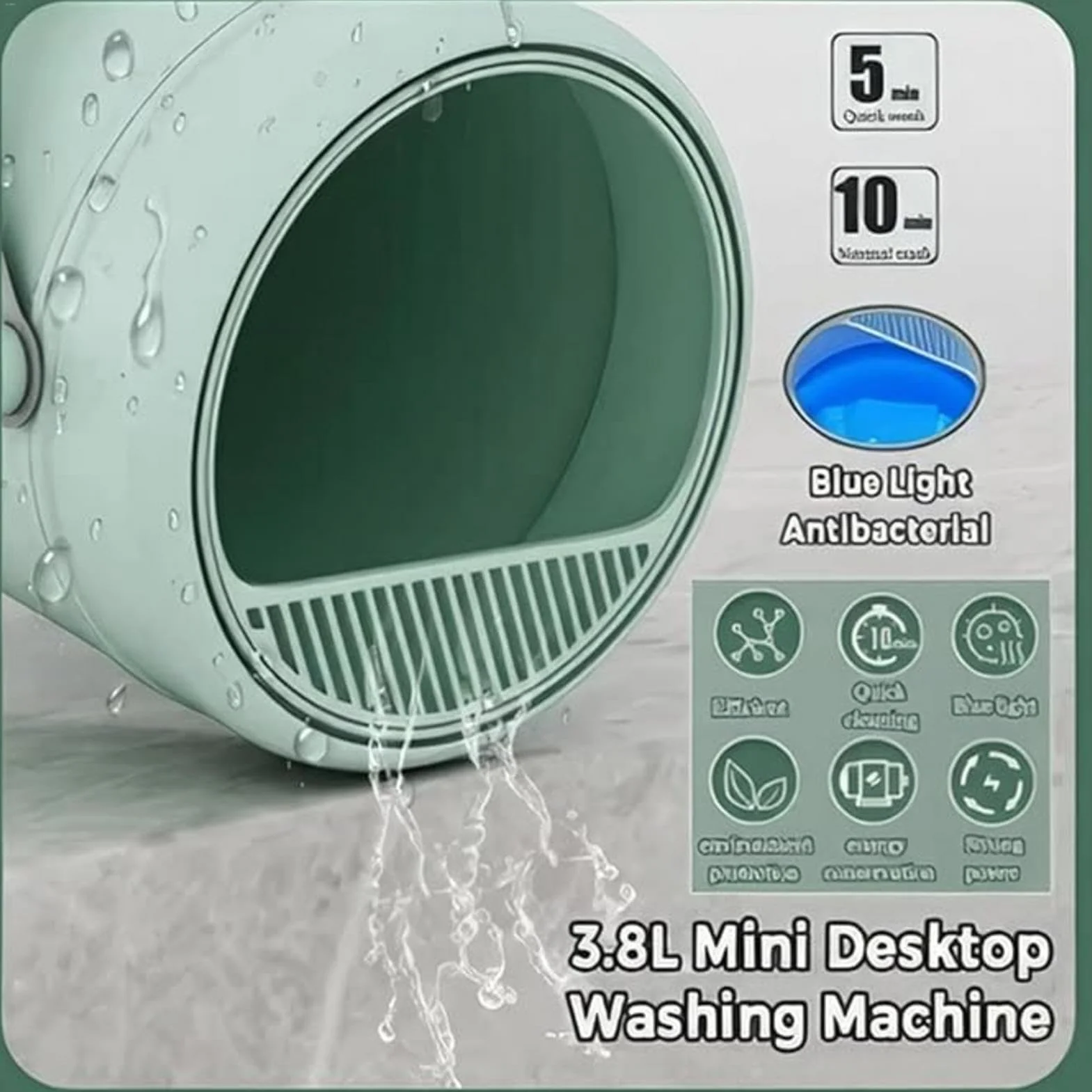 Portable Washing Machine 3.8L Mini for Underwear Socks Travel