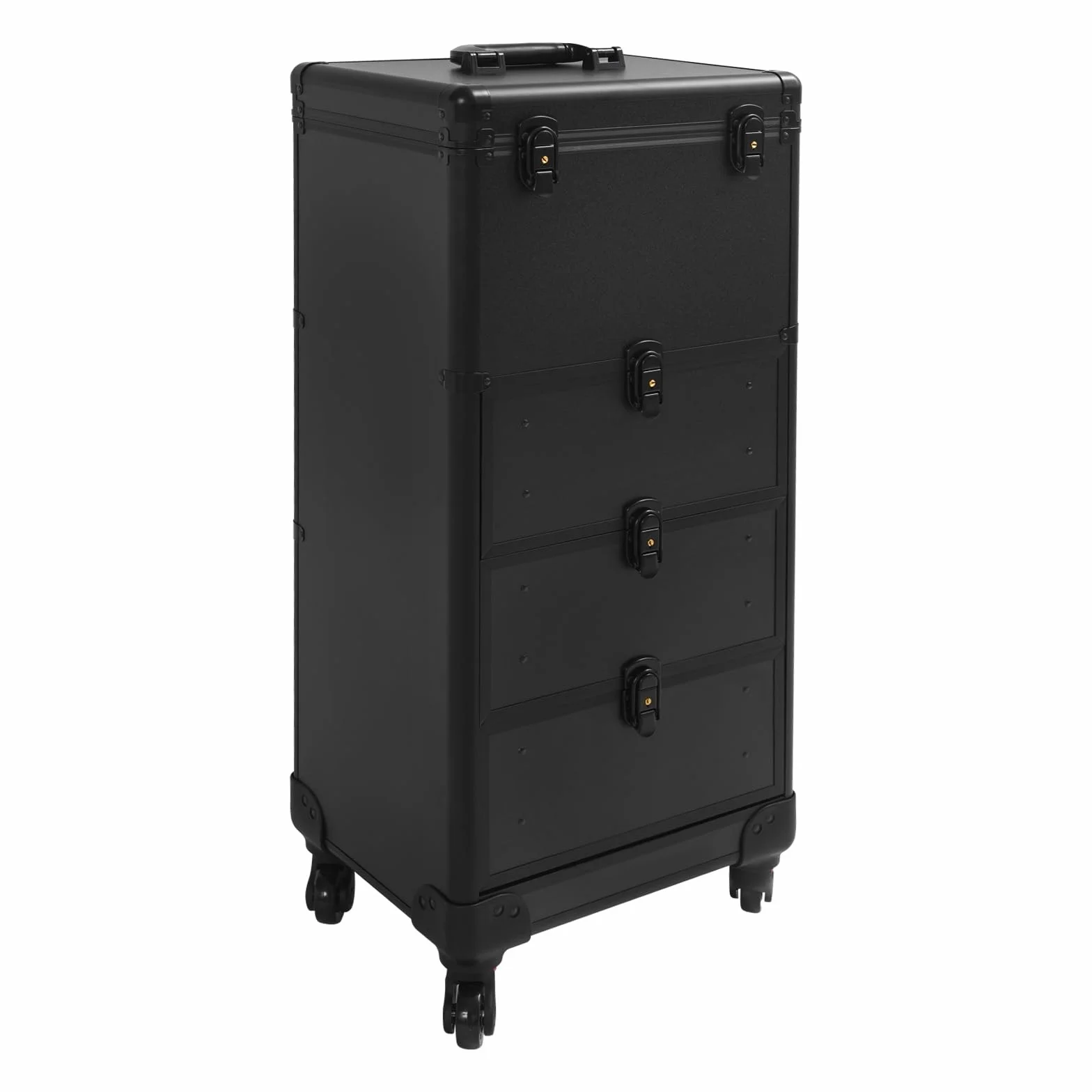 Kuferek na kosmetyki 3 w 1, walizka fryzjerska, 3 szuflady z 4 uniwersalnymi kółkami, 34 x 27 x 107 cm, duża walizka na przybory do makijażu, walizka na paznokcie może być używana w podróży