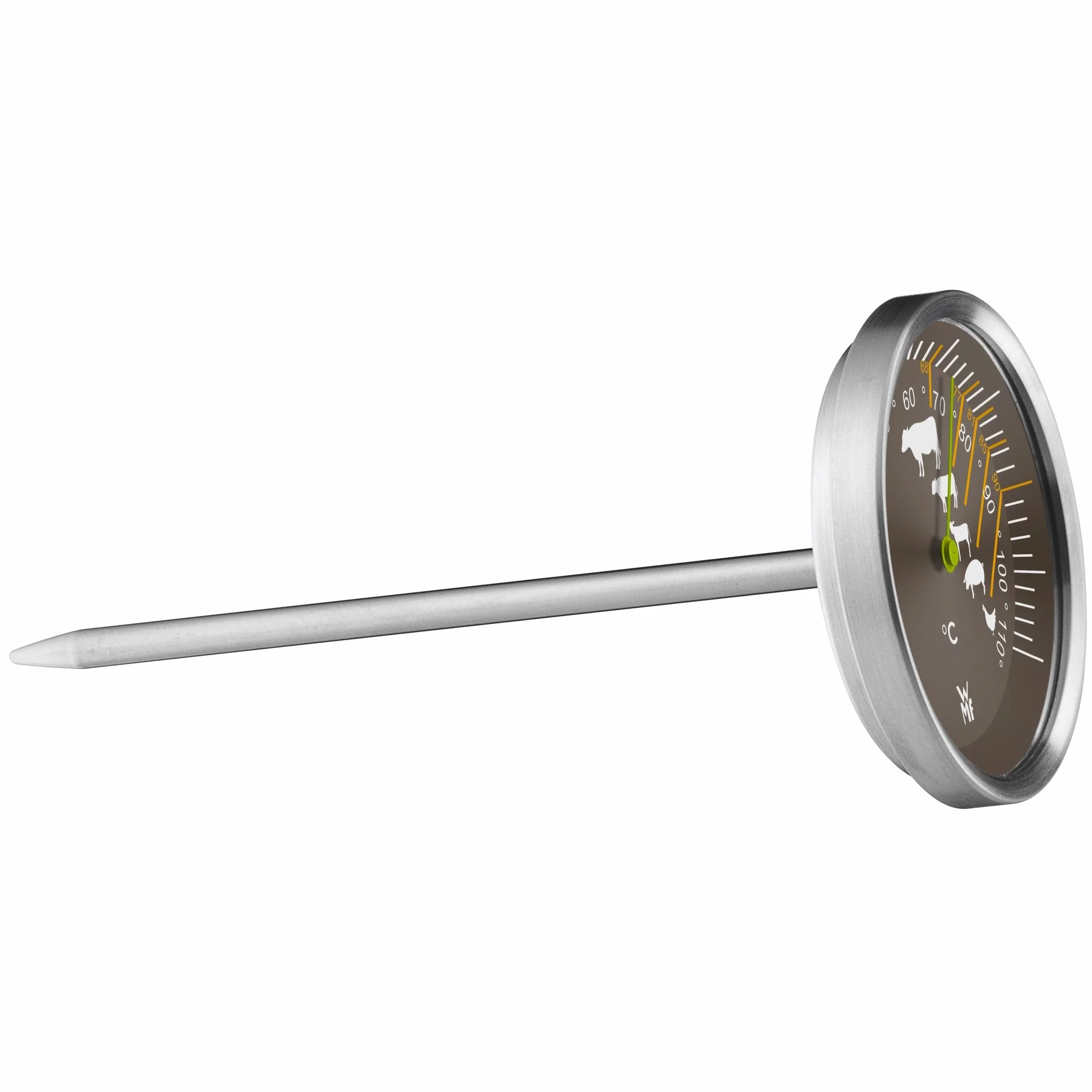 WMF Oval Roasting Dish with Thermometer, Glass Lid, Cromargan Stainless Steel, Induction, Dishwasher-Safe, 38 x 26 x 12 cm, 7.8 L