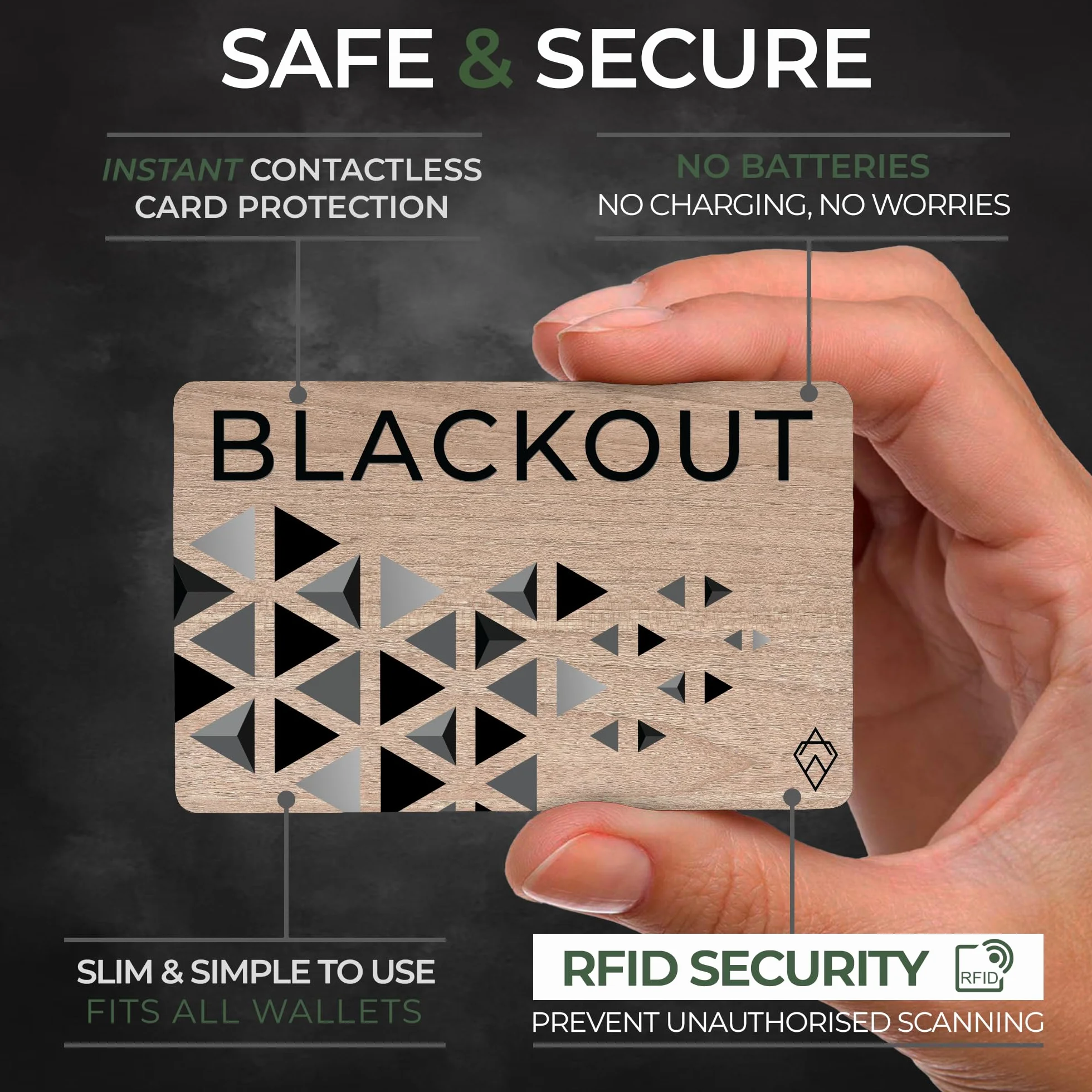 AKIELO Blackout karta blokująca RFID, ultracienka ochrona przed kradzieżą kart kredytowych, najlepsza ochrona portfeli lub torebek, 2 Stuks, Nowoczesny