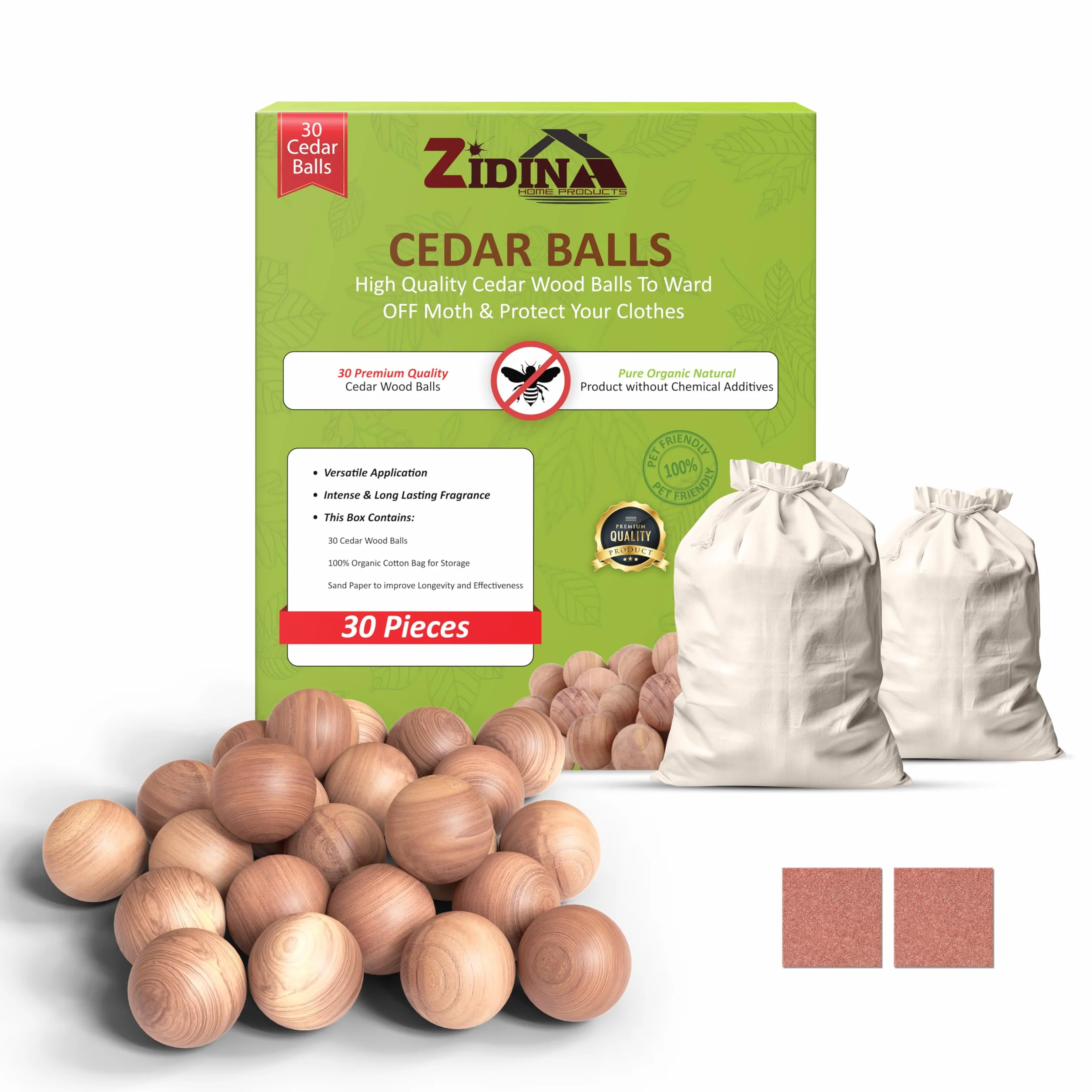 Kulki na Mole 30 szt. – 100% Naturalne Kule z Cedru, Bez Chemii, Ochrona przed Molami do Szaf i Szuflad | Długotrwałe Kule na Mole do Przechowywania Ubrań, Szuflad i Szaf