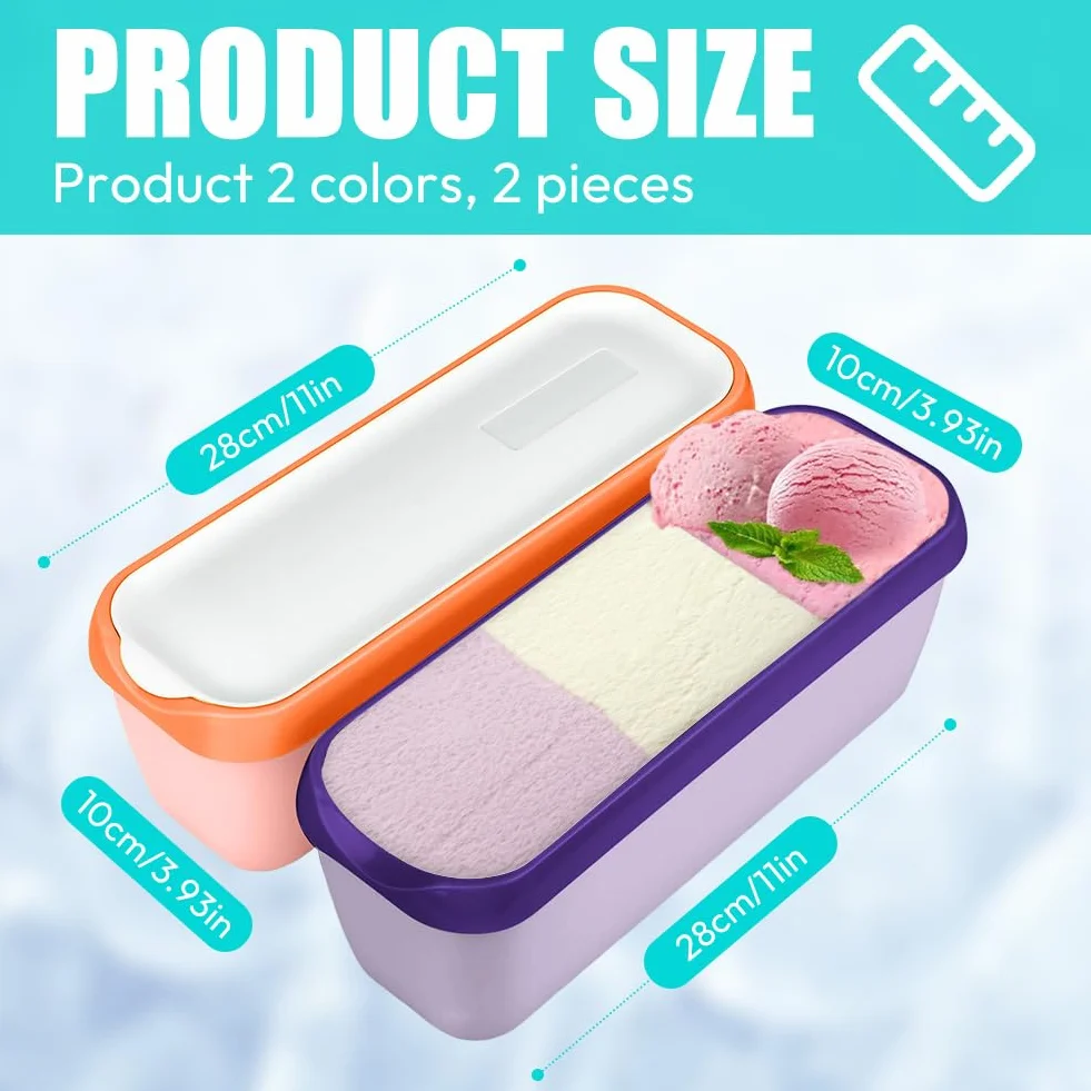 Pojemniki na lody 1,5 l zestaw 2 sztuk, BPA free, do zamrażarki