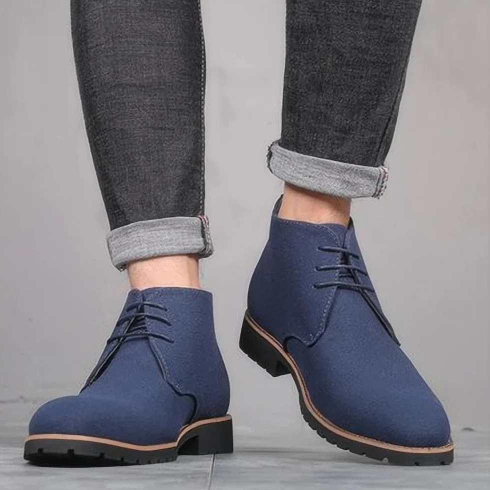 Męskie Zamszowe Sznurowane Buty Oxford Klasyczne Biznesowe Botki Chelsea Outdoor Casual Wytrzymałe Buty Turystyczne Chukka
