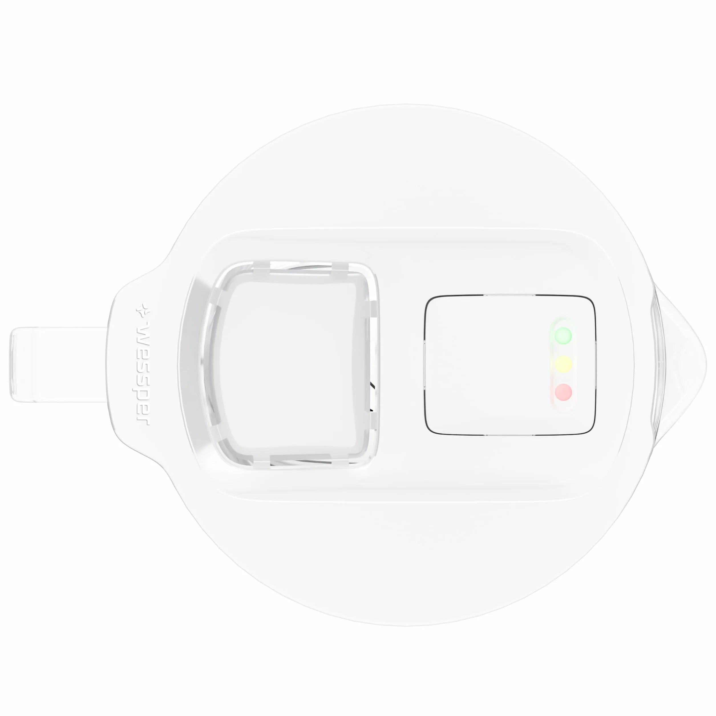 Dzbanek filtrujący do wody Wessper ze szkła 2 l, bez BPA Karafka na wodę z inteligentnym licznikiem filtrów, w zestawie 1 wkład filtrujący z węglem aktywnym do redukcji wapnia i chloru- Biały