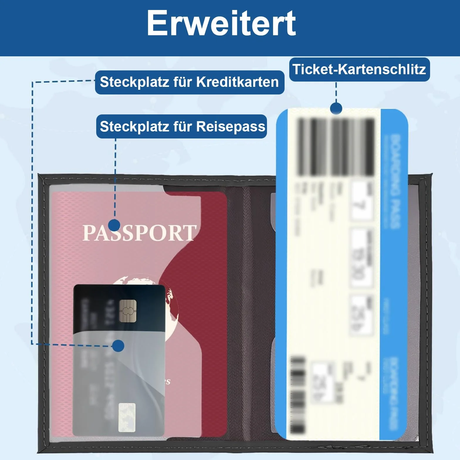 Etui na paszport 2PACK skóra PU organizer czarny biały