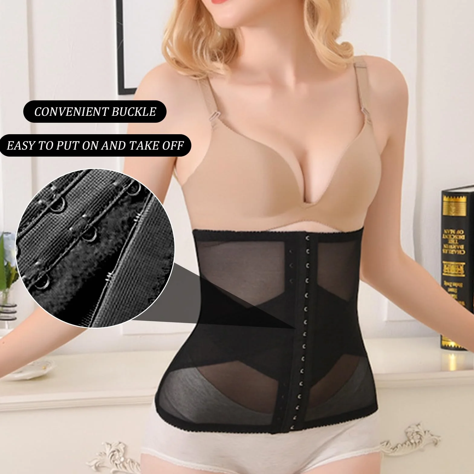 LUVDECO Damski gorset wyszczuplający pas modelujący wyszczuplający brzuch modelujący sylwetkę modelująca odchudzanie talii trener talii gorset modelujący ciało