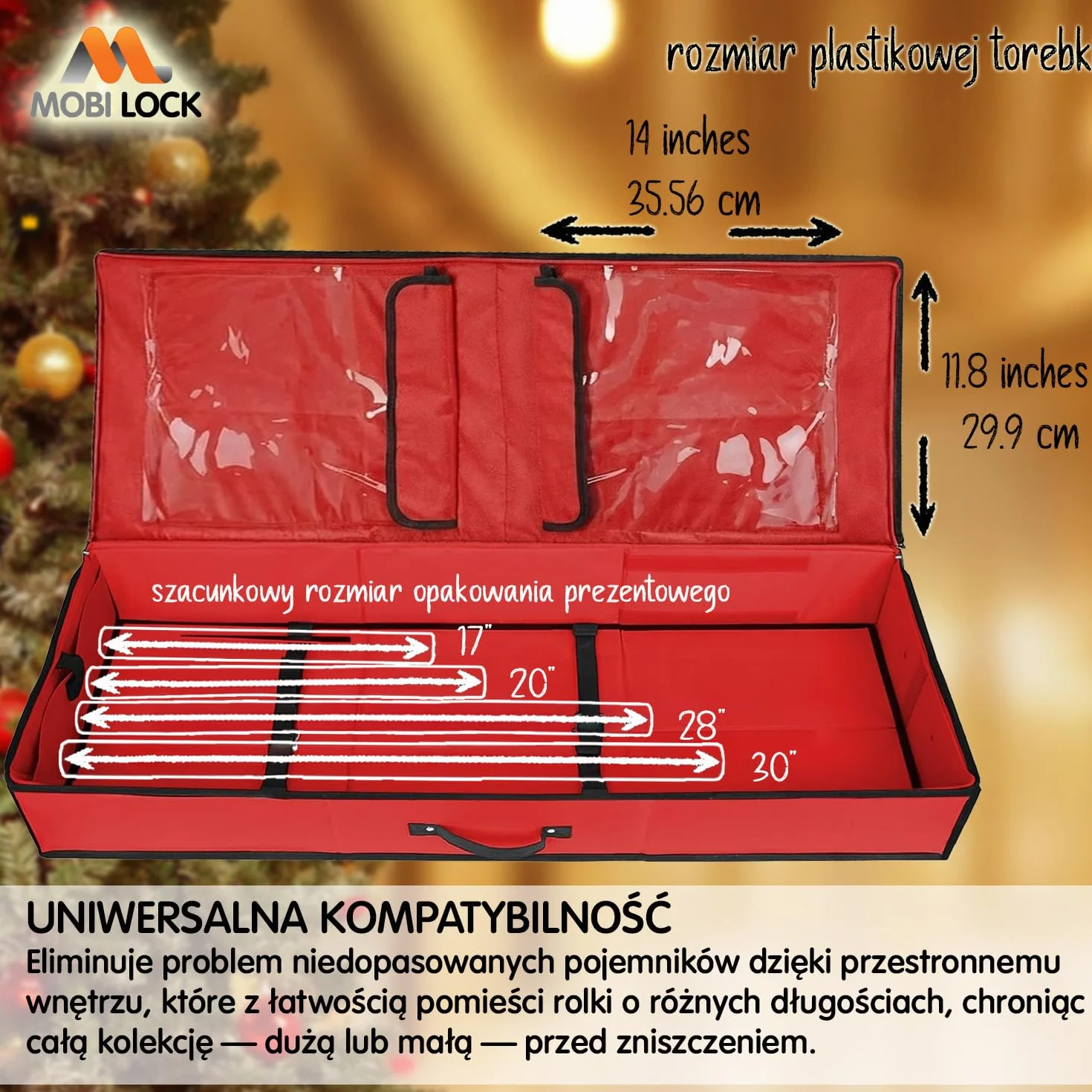 Mobi Lock Pudełko do Przechowywania Papieru Składany Organizer Czerwony Prostokątny z Zamkiem Mieści 24-30 Rulonów