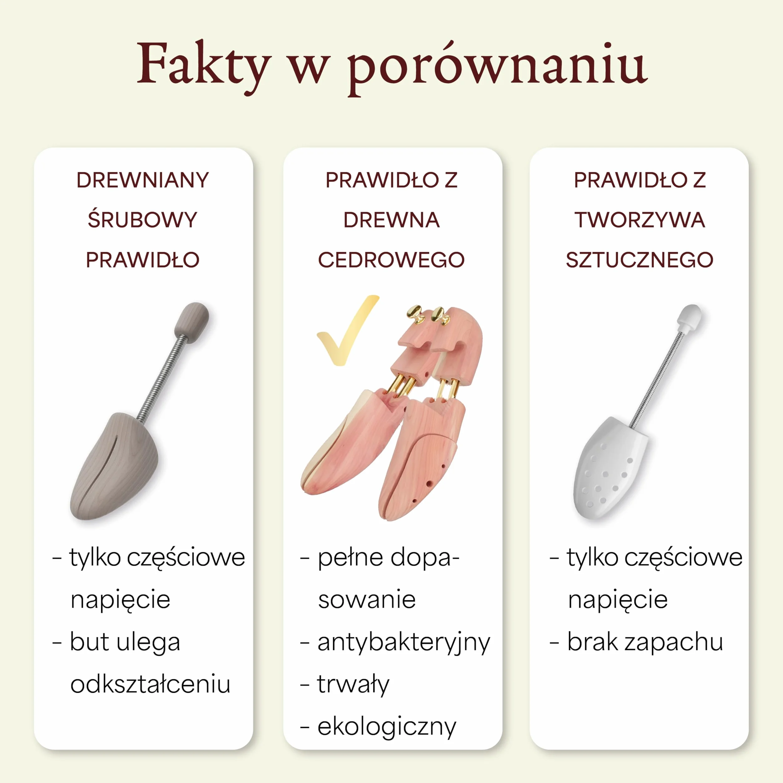 Langer & Messmer Napinacz do butów z drewna cedrowego (dla mężczyzn i kobiet) wraz z łyżką do butów podróżnych z drewna cedrowego, rozmiar 34 do 50, oryginał!, beżowy, 42-43