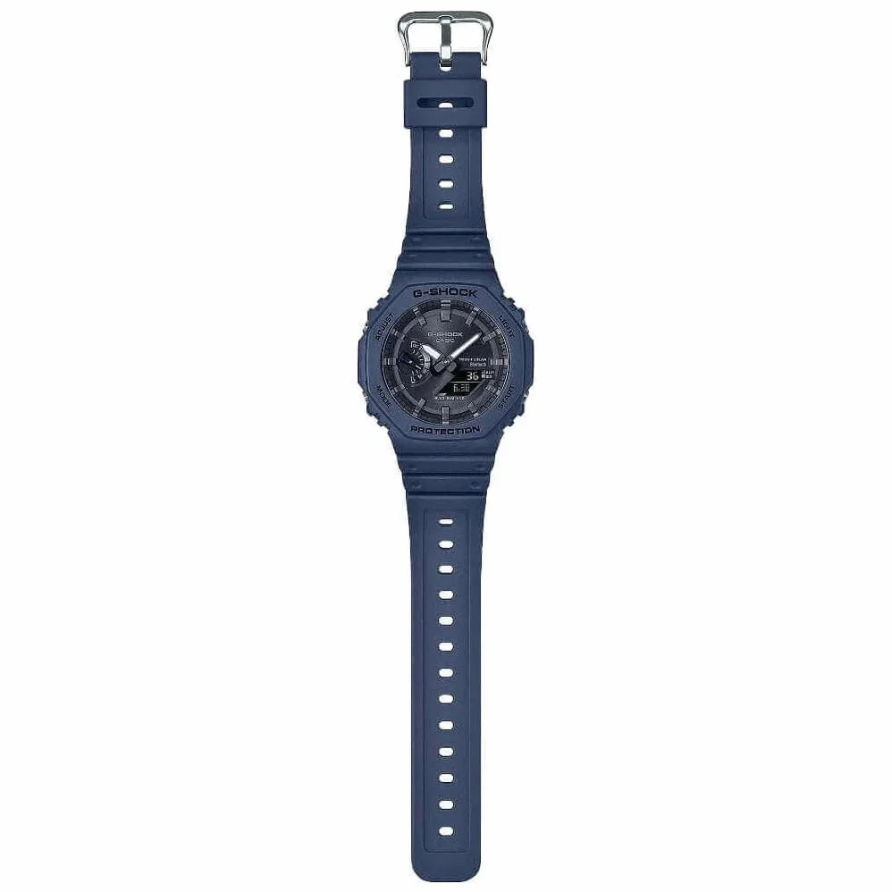 Casio G-Shock męski niebieski zegarek GA-B2100-2AER, Niebieski, Bransoletka