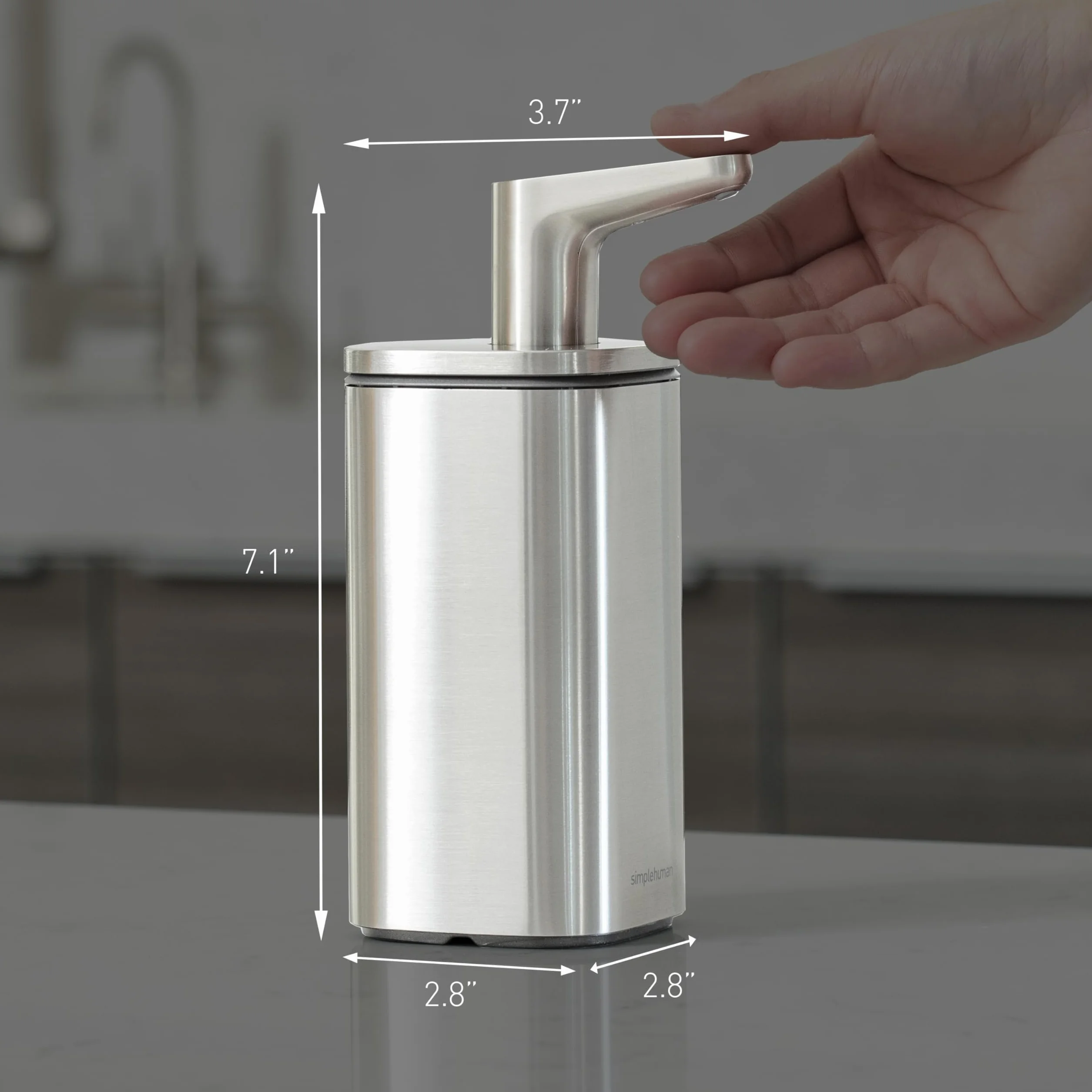 Simplehuman KT1183 dozownik mydła ze szczotkowanej stali nierdzewnej 295 ml srebrny