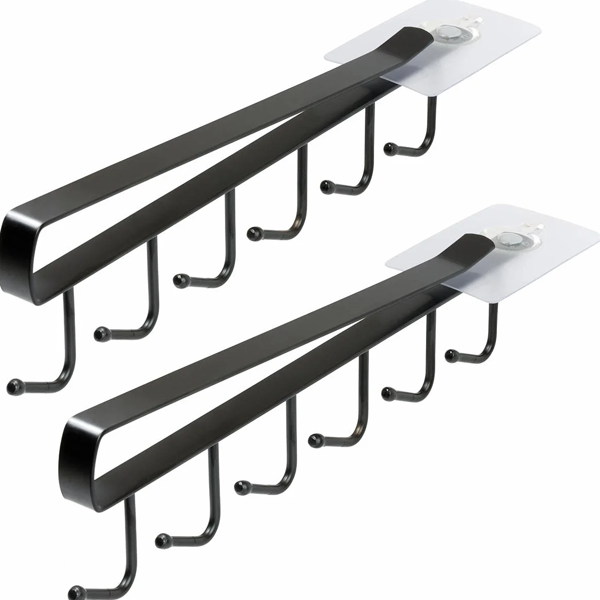 iGadgitz U7165 Metalowy wieszak do przechowywania montowany pod szafką, zestaw 2 sztuk, czarny