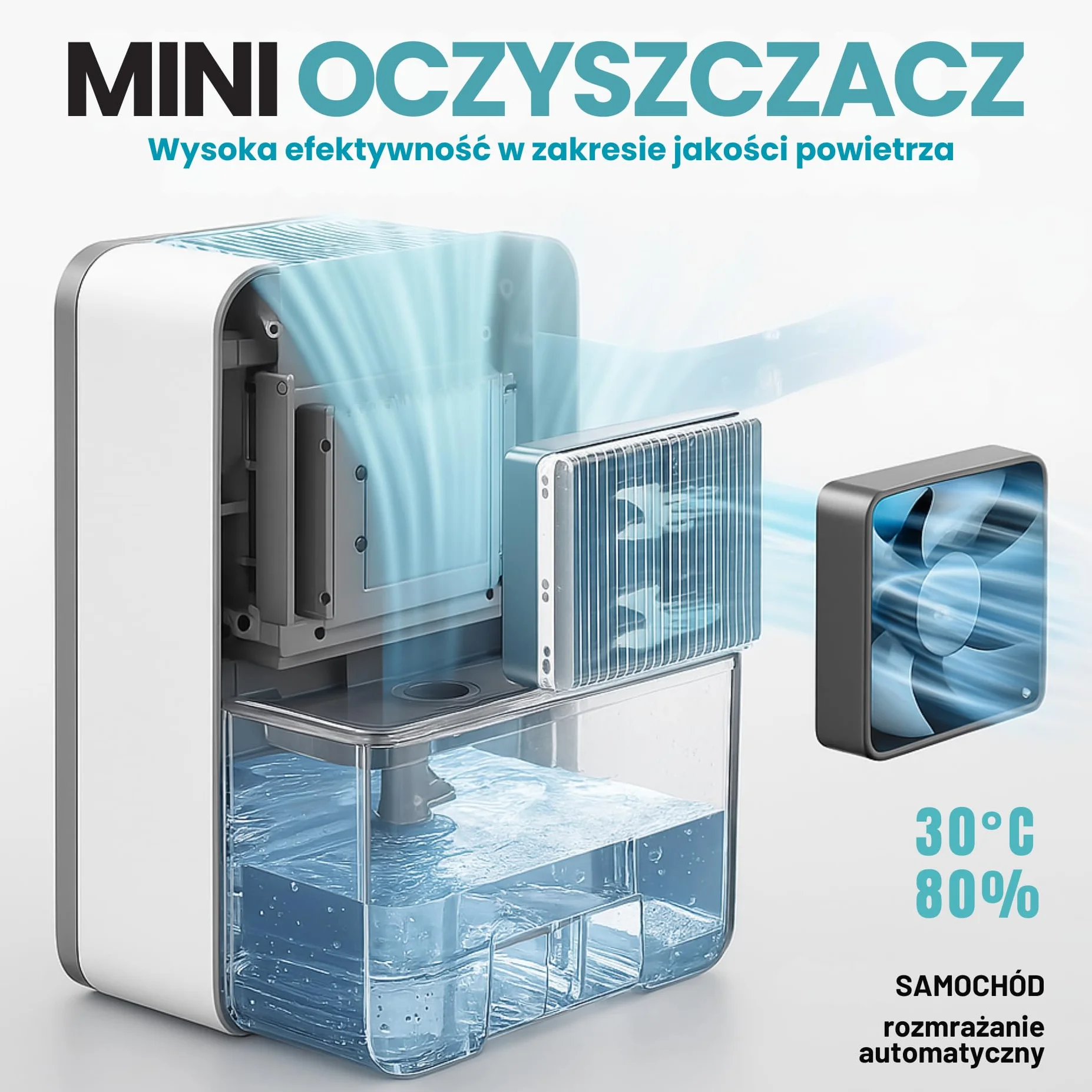 Osuszacz powietrza, elektryczny osuszacz powietrza UW Smart D1C, cichy i elektryczny osuszacz powietrza do pomieszczeń do 20 m², 350 ml/dzień (1,2 l), tryb nocny, energooszczędny oczyszczacz powietrza