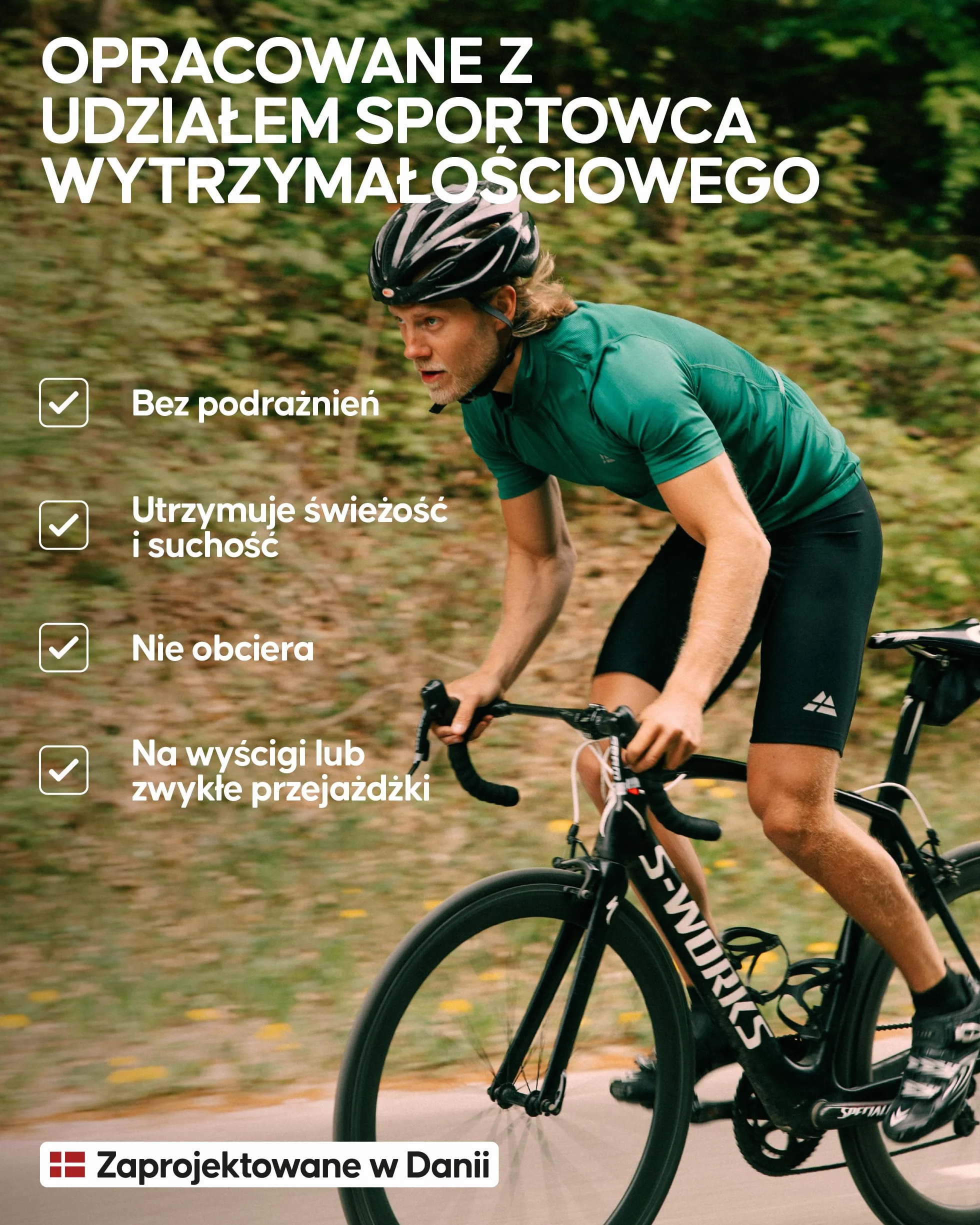DANISH ENDURANCE Koszulka Kolarska Męska z Długim Rękawem, Strój na Rower, Odzież Kolarska MTB
