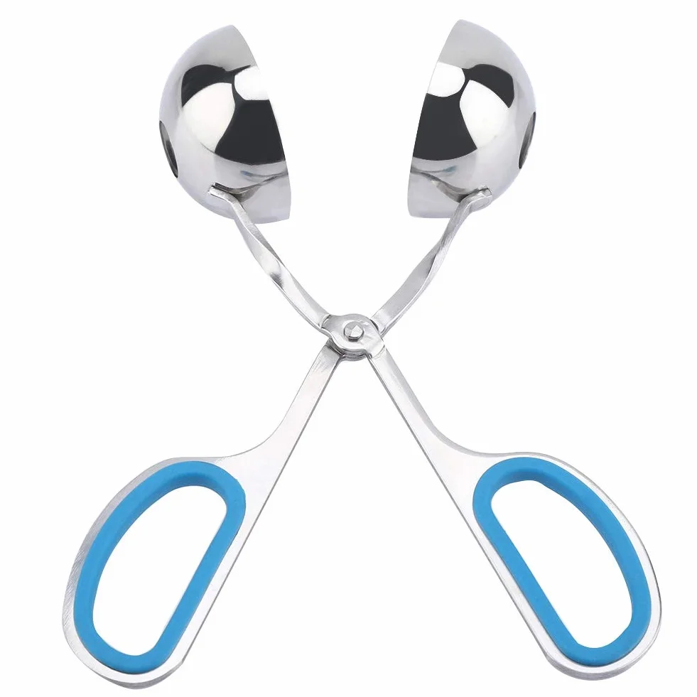 Meatball Non-Stick Cookie Scoop Edelstahl Eiszangen Reisbällchen (blau)