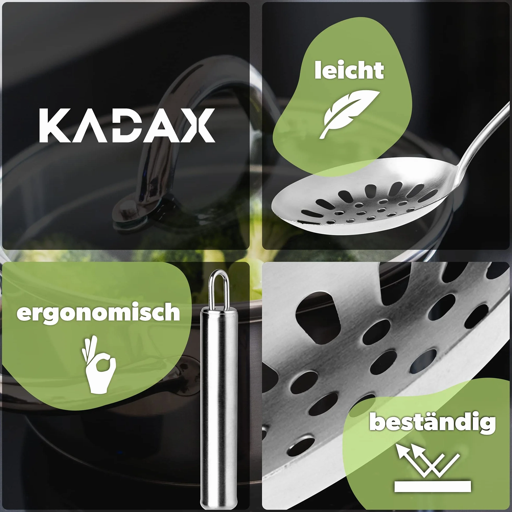 KADAX Szumówka ze stali nierdzewnej do odcedzania makaronu