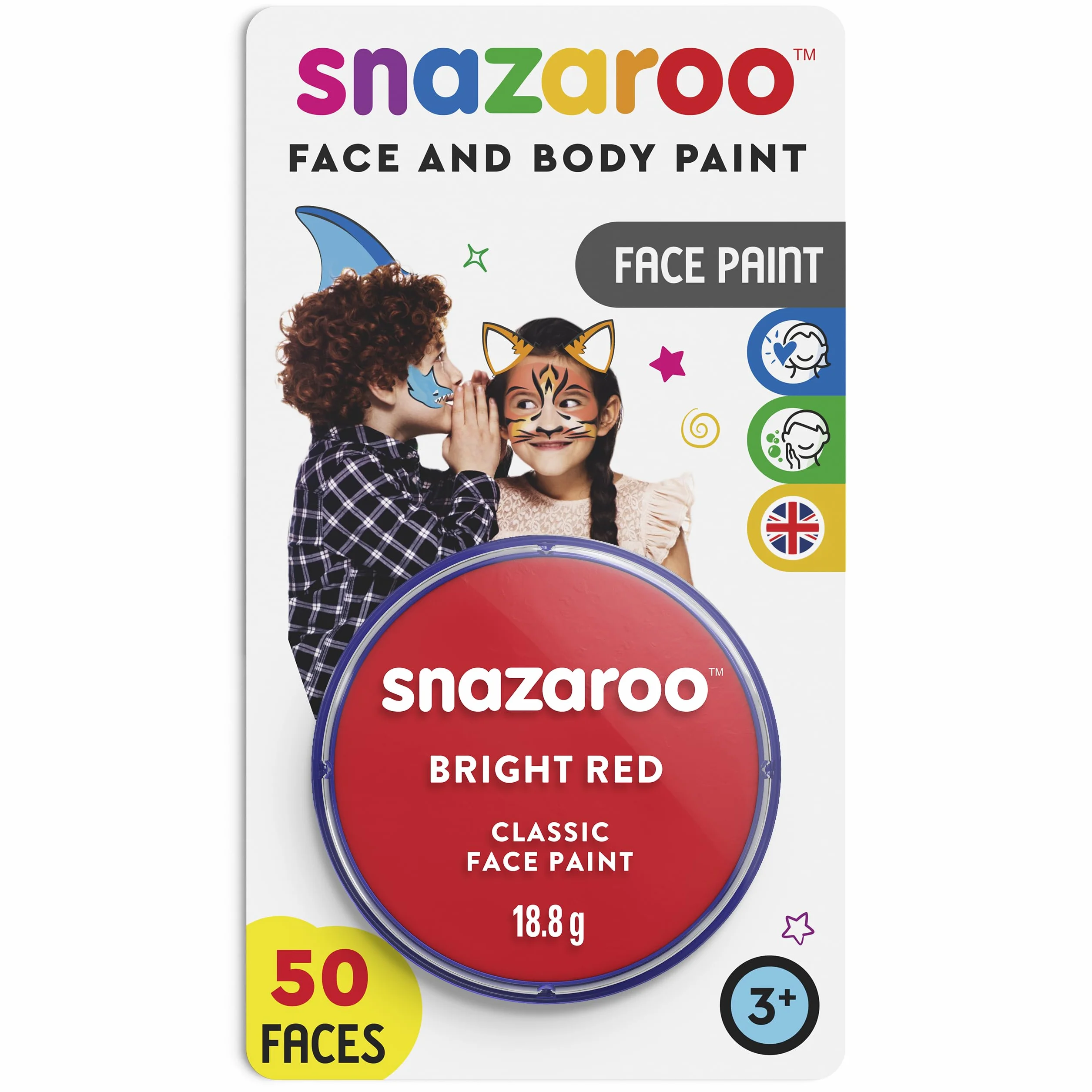 Snazaroo makijaż dla dzieci na bazie wody 18ml Bright Red