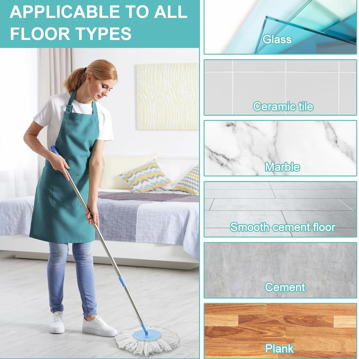 Zestaw 6 sztuk do zestawu mopa Leifheit CLEAN Twist Ergo, 2 włókna system do Leifheit Rotomop, do cząstek brudu, wszystkich rodzajów gleby