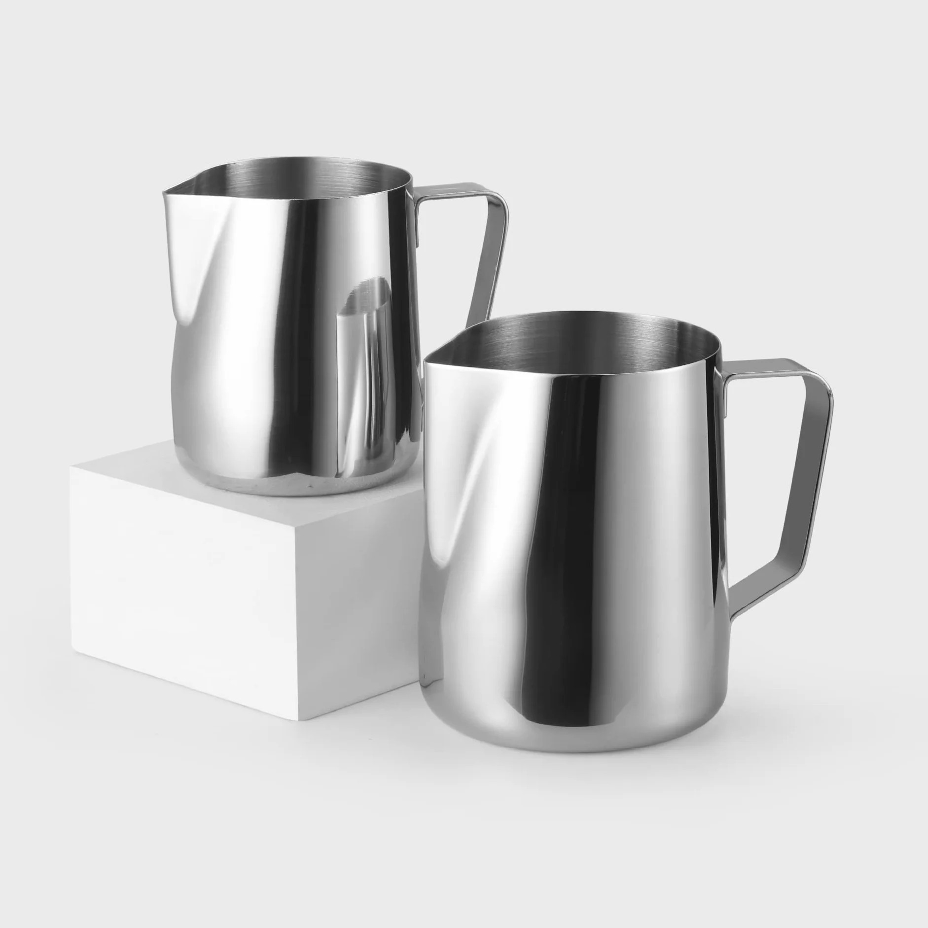 Dzbanek do Spieniania Mleka ze Stali Nierdzewnej 350ml Bez Kroplówki do Kawy Cappuccino Latte