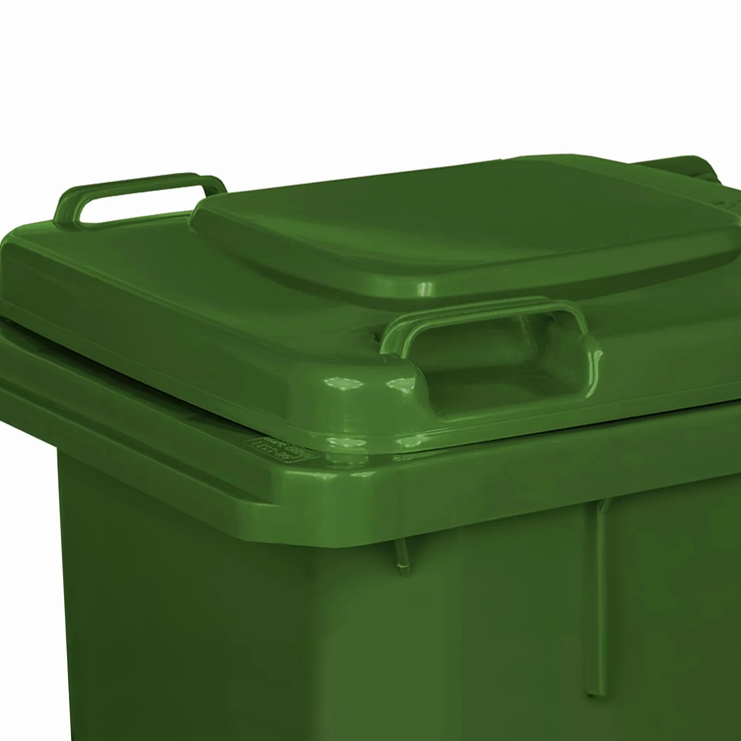 Kosz na kosz na śmieci pojemnik na śmieci | 120 litrów | z kołami | Mechaniczny system podnoszenia | plastik | zielony kolor