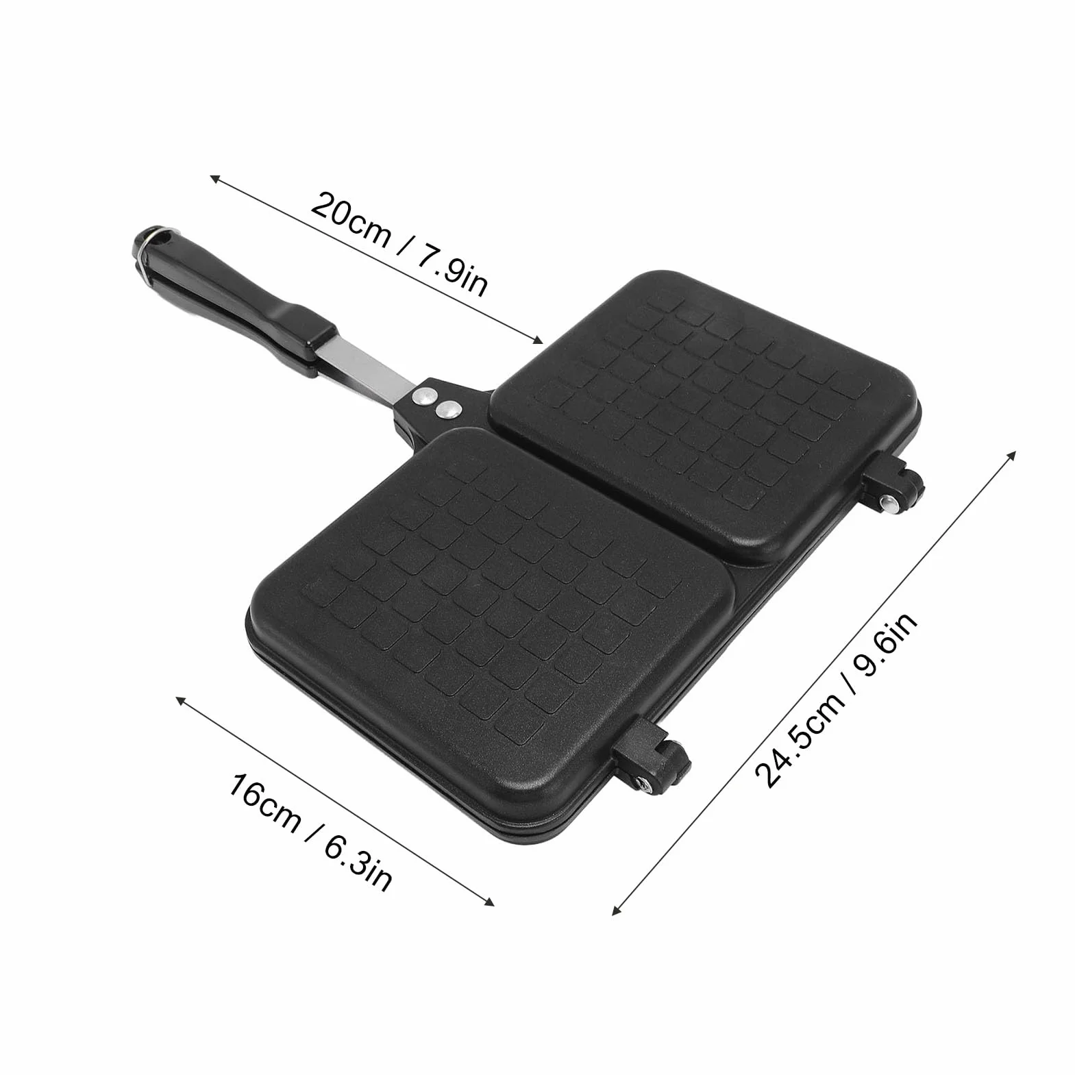 Patelka Aluminiowa Dwustronna Bystry Smażenie Panini z Uchwytem Odłączoną Grillowaną Klapką