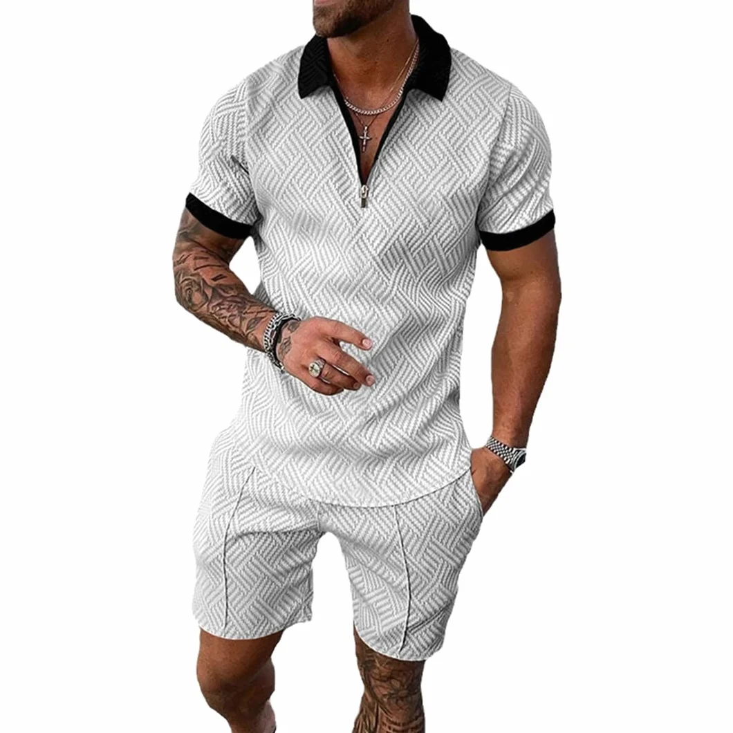 Letni hawajski dres treningowy, odzież męska, spodnie polo, zestaw 2 szt, 1114, XL