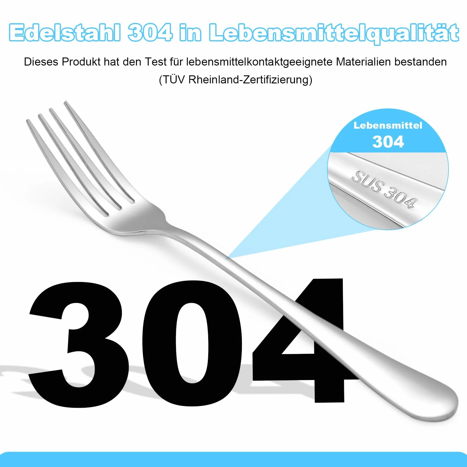 Widelce obiadowe ze stali nierdzewnej 304, 175 cm (6,9"), 3 sztuki