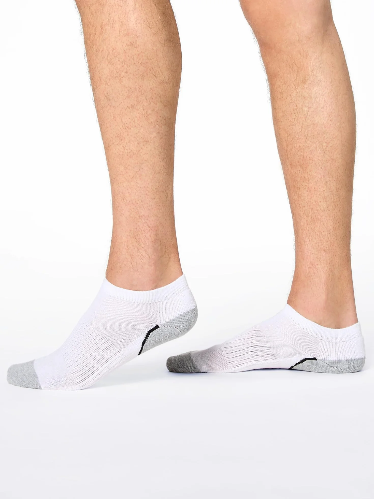 Tylko 3-pak sportowych sneakersów sportowych z oddychającej bawełny, krótkie skarpety sportowe z wyściełaną podeszwą dla mężczyzn, biały, 39-42 EU