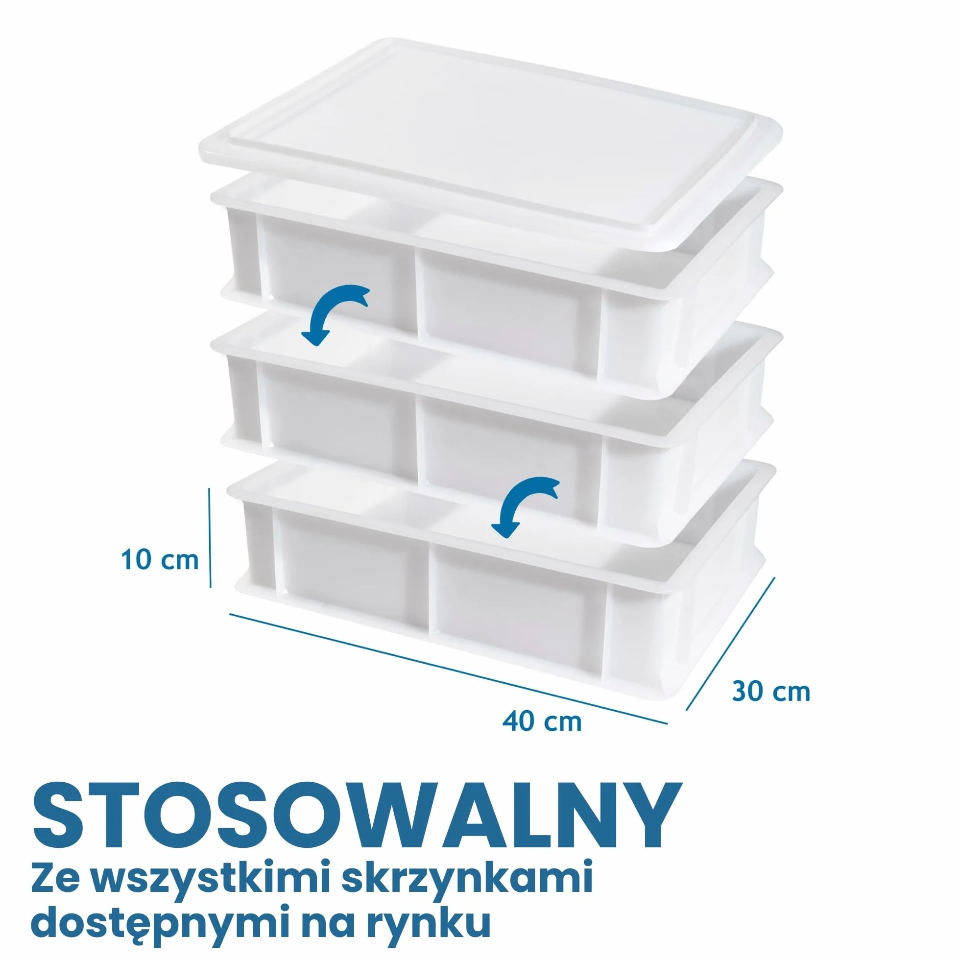 CookandSupply Pojemnik do Fermentacji Pizzy i Chleba BPA-free - Certyfikowany Pojemnik na Ciasto Dopuszczony do Kontaktu z Żywnością - Made in Italy - 1 Pojemnik Składany 40x30x10 + 1 Pokrywka