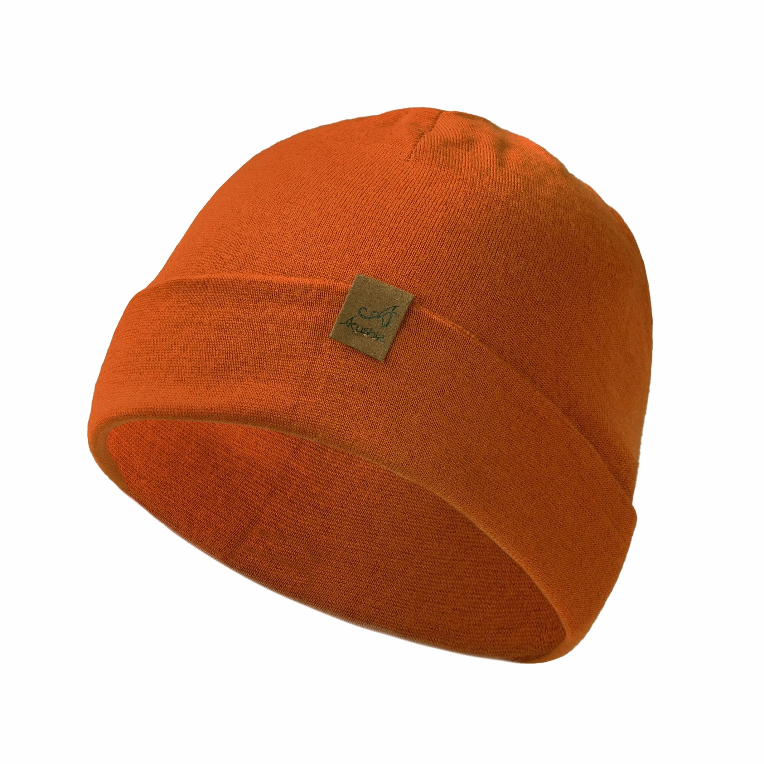 ACUSHLA 100% wełna merynosowa mankietowa czapka dla mężczyzn i kobiet dzianinowa czapka zimowa unisex czapka do zegarka czapka czaszka owijana na zimną pogodę, liść klonowy, rozmiar uniwersalny