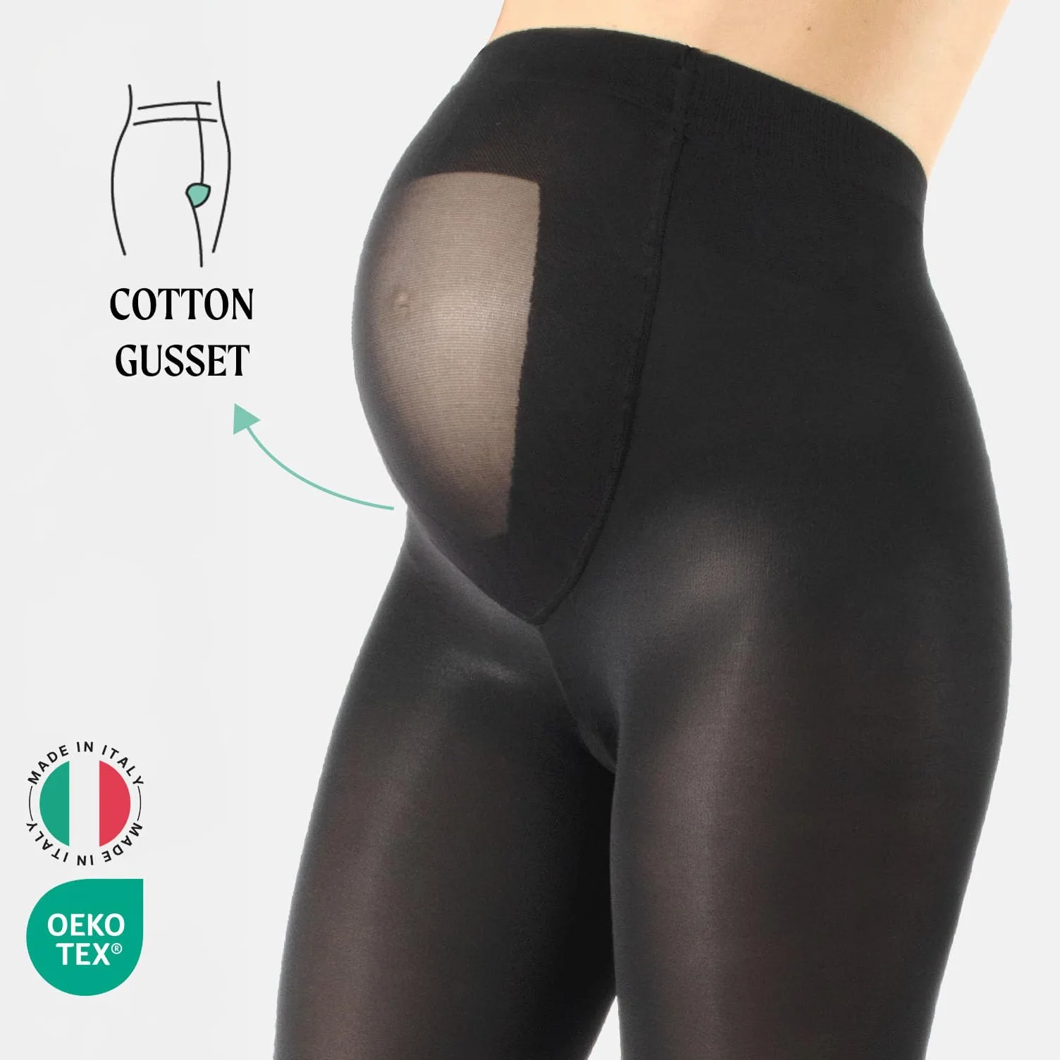 CALZITALY Dla kobiet w ciąży Kobiety Calzitaly Moderskapsstrumpbyxor Av Mikrofiber | Ogenomskinliga Graviditetsstrumpbyxor | S, M, L, Xl | 100 Den | Tillverkad I Italien (1 w zestawie)