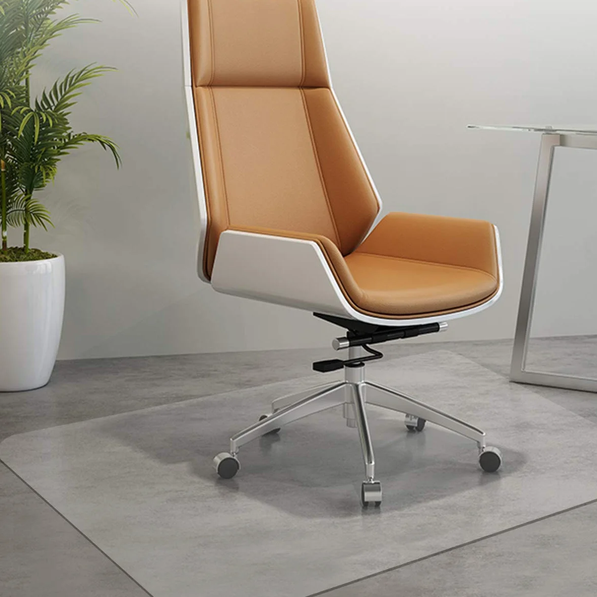 COSTWAY Mata ochronna na biurko 120 x 150 cm do laminatu parkietu twardych podłóg