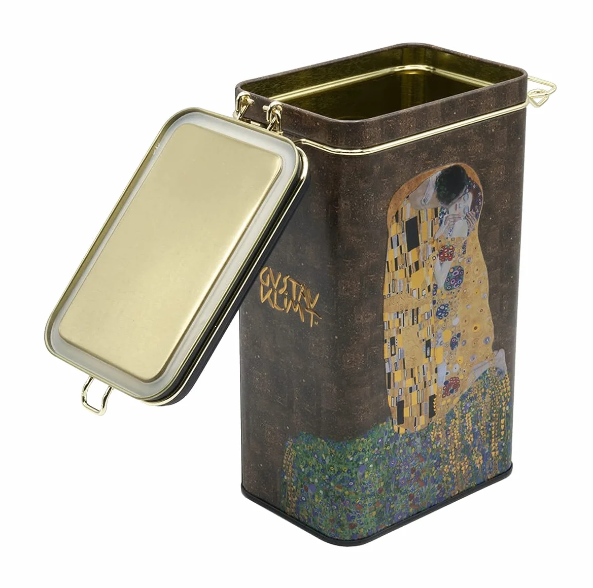 Fridolin Metalowa Puszka na Kawę z Zamknięciem Gustav Klimt Pocałunek