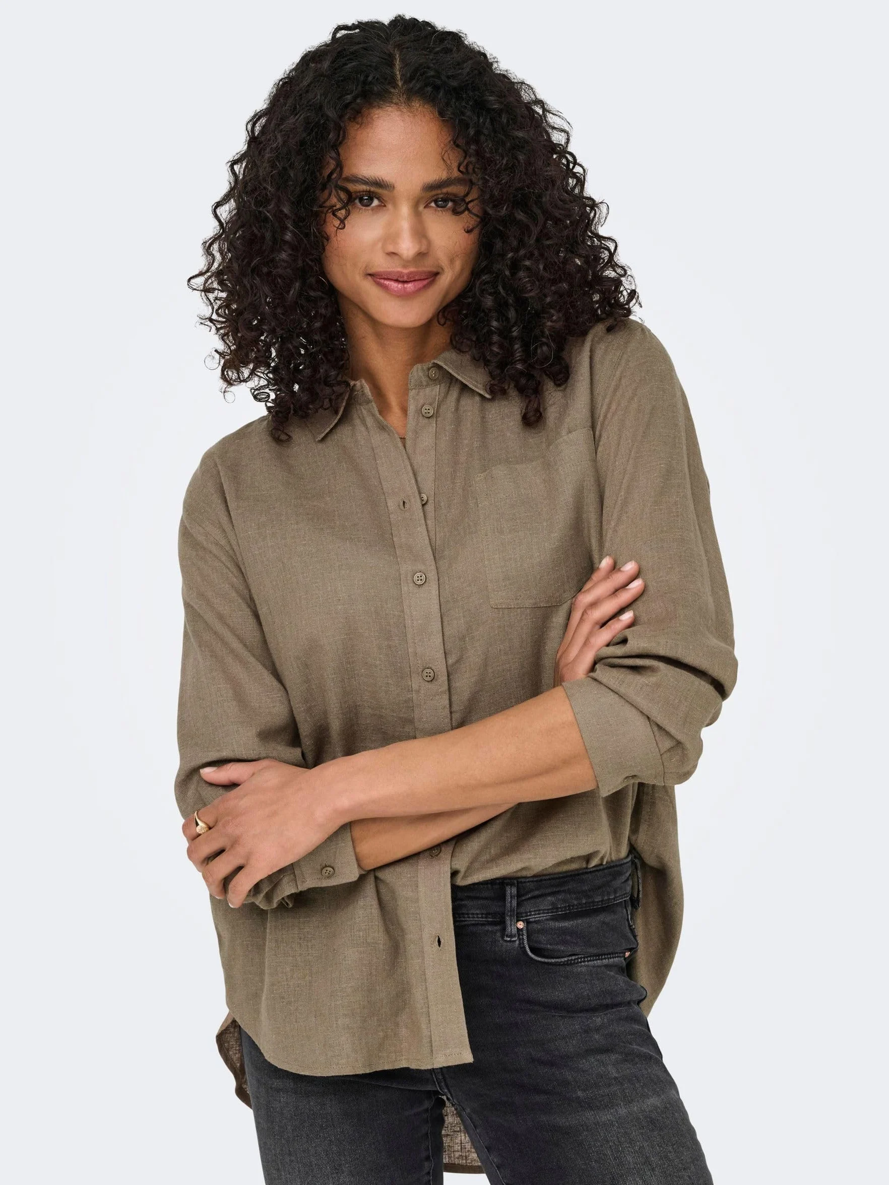 Onltokyo L/S Linen Blend Shirt Pnt Noos, beż, L