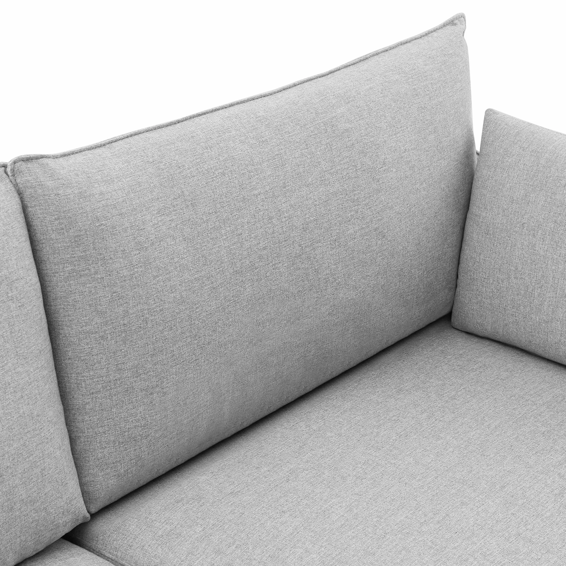 SASHA Industrialna 2-osobowa sofa z jasnoszarej tkaniny