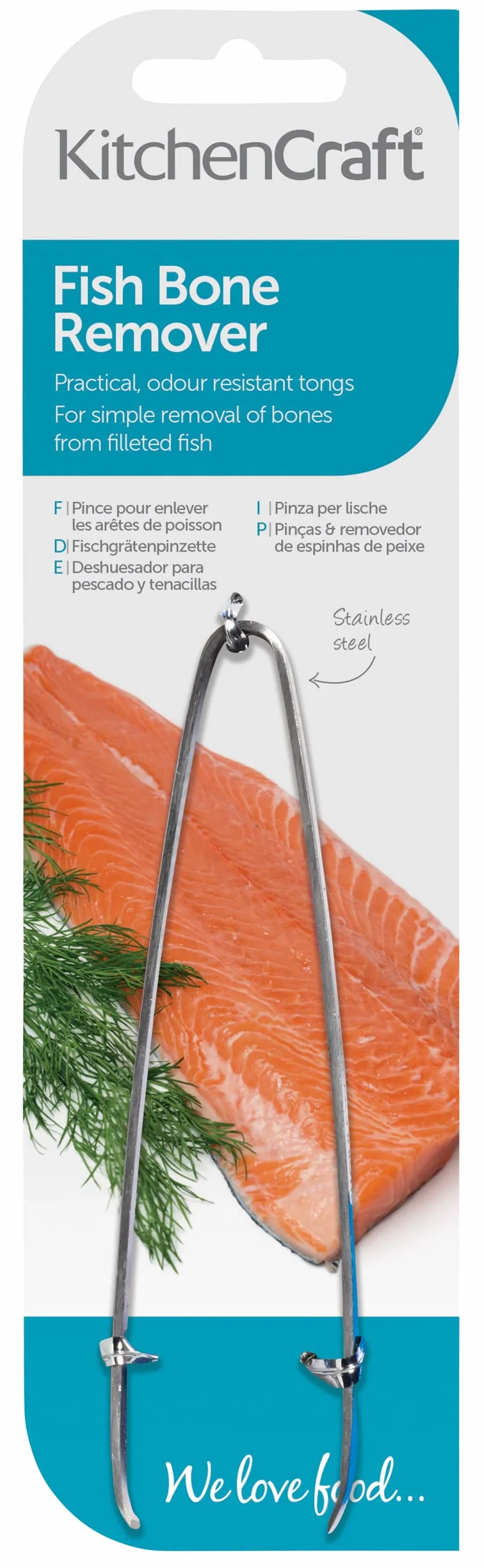 KitchenCraft Pęseta do Ości, Stal Nierdzewna, 12 cm - Kolor Srebrny