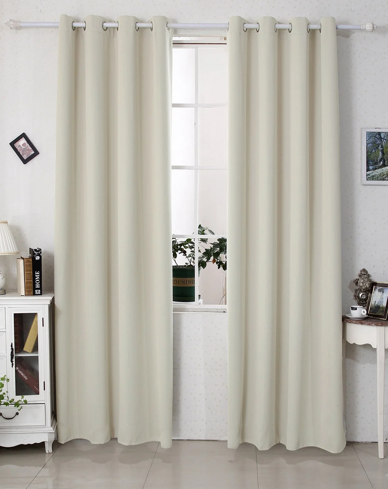 WOLTU Zasłona Zaciemniająca Termiczna 250 g/m² 135x225 cm Beżowy