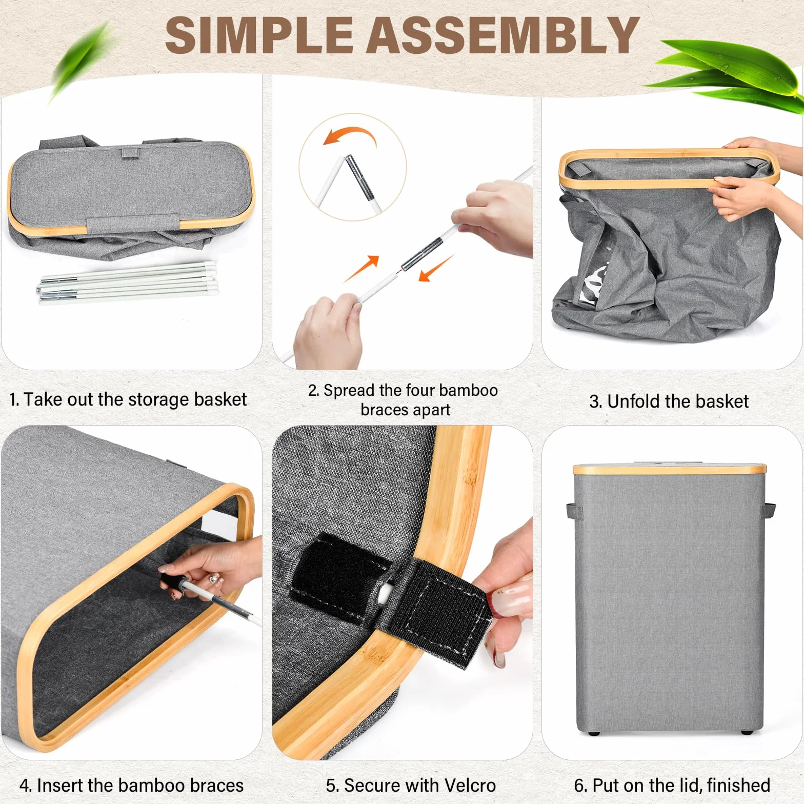 Kosz do przechowywania papieru toaletowego z pokrywką, 47 l bambusowy organizer do papieru toaletowego, organizer do łazienki, przezroczysty pojemnik na rolki papieru toaletowego z uchwytem i nóżkami