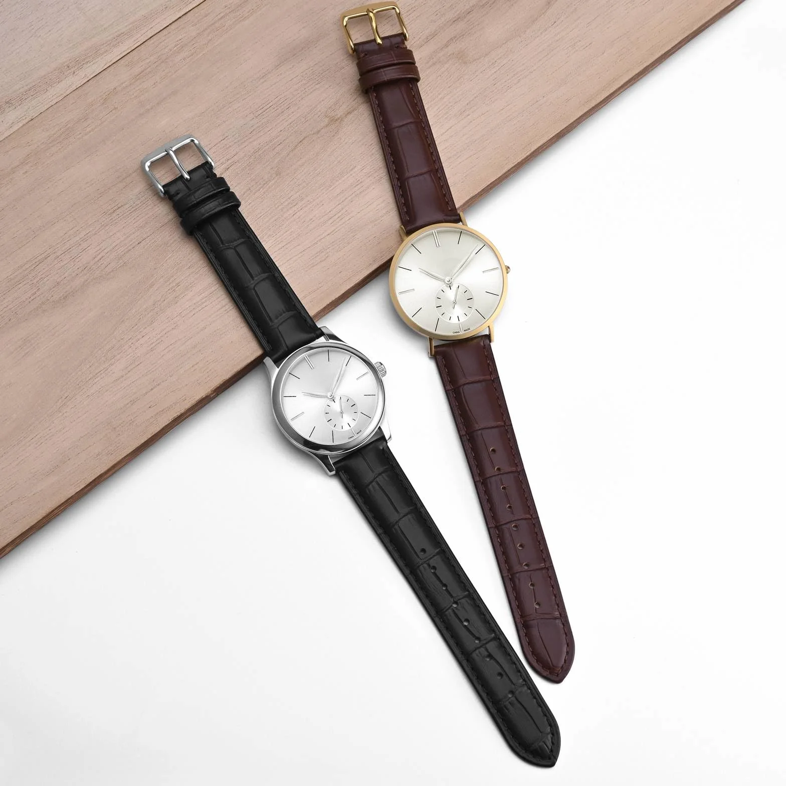 BISONSTRAP Pasek do zegarka, paski z wytłaczanej skóry aligatora, szerokość paska: 18 mm 20 mm 22 mm 24 mm