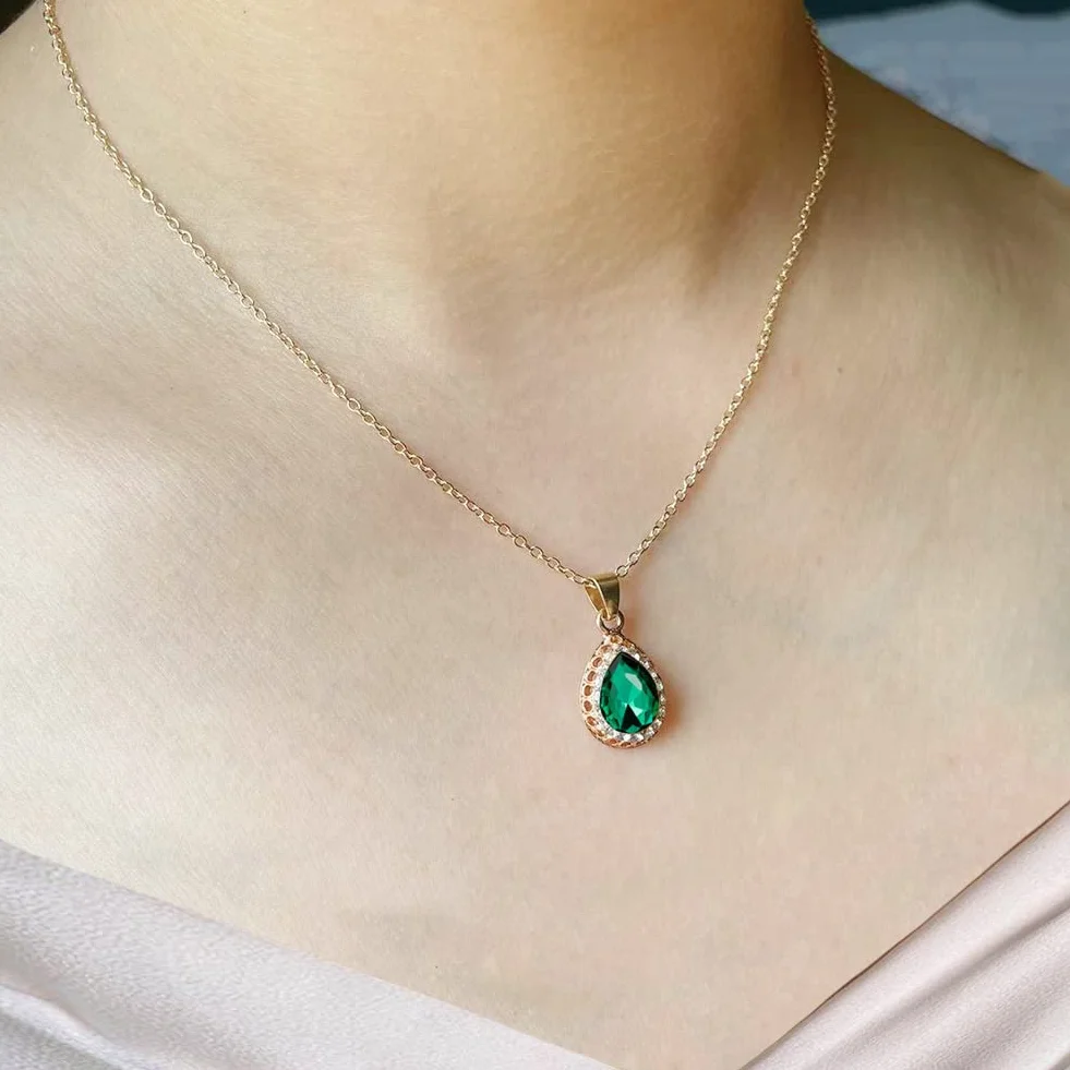 Panna młoda ślub kropla wody kryształowy naszyjnik kolczyki bransoletka pierścionek zestaw złoty ślub serce wisiorek choker naszyjniki biżuteria dla kobiet i dziewcząt