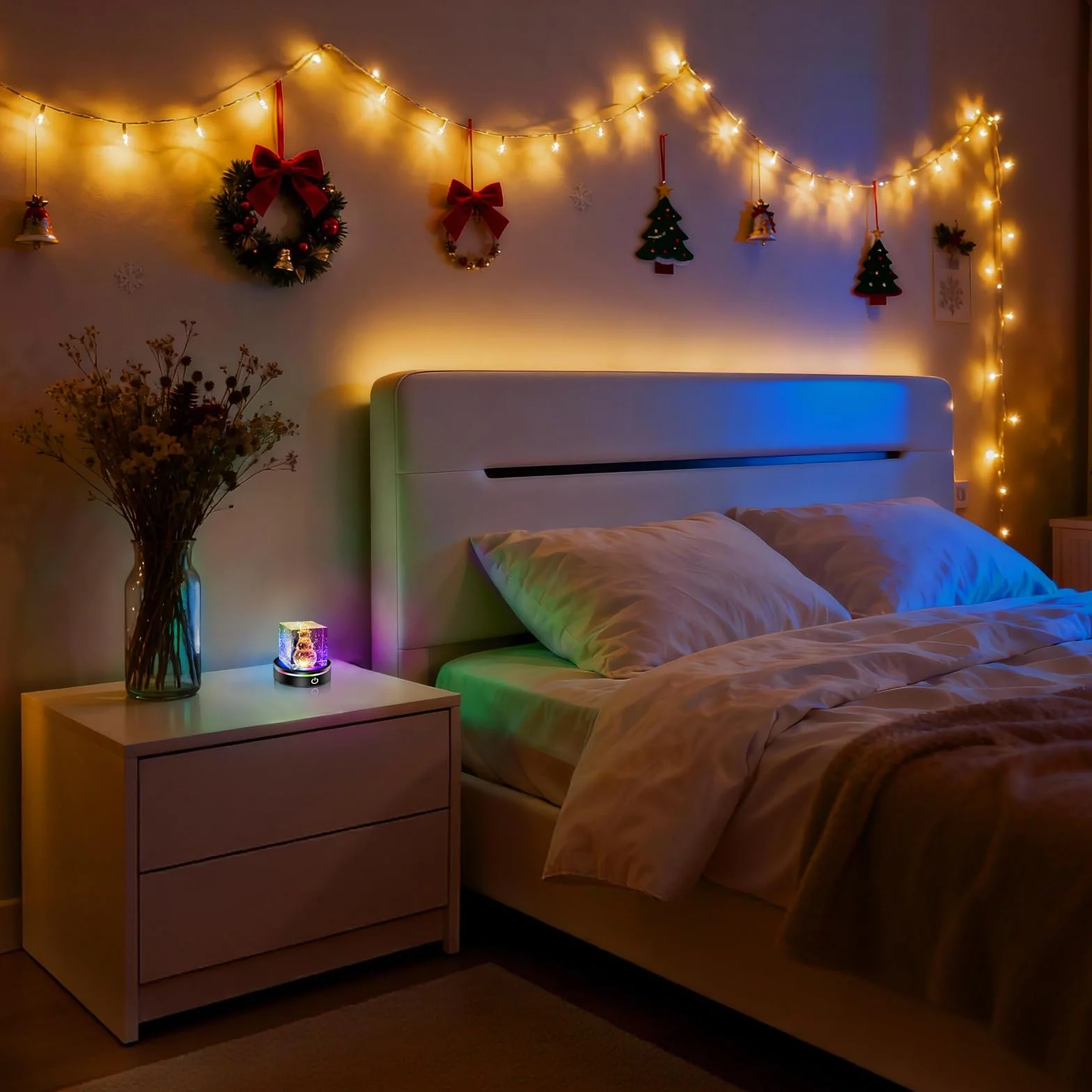 EEEKit Podstawka LED, Zestaw 2 Kolorowych Lamp, Stojak na Kryształy z Zmianą Kolorów do Szklanej 3D Sztuki