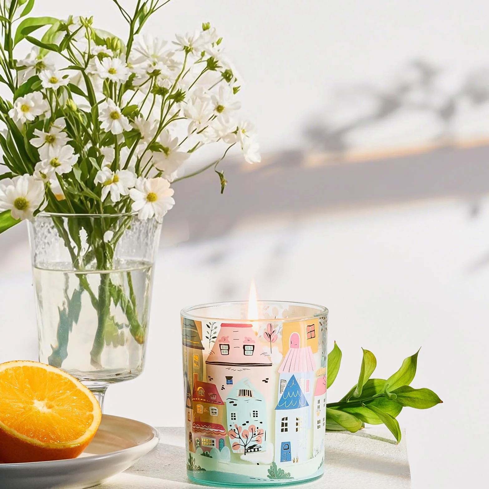 Świeca zapachowa M&SENSE 290g naturalna soja 55h ręcznie malowana graffiti