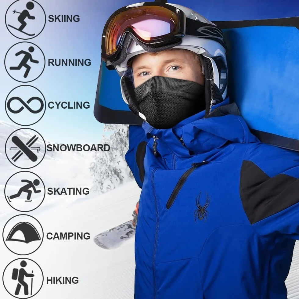 WTACTFUL Zimowy ocieplacz na szyję komin wiatroszczelna maska na twarz kominiarka bandana na narty snowboard