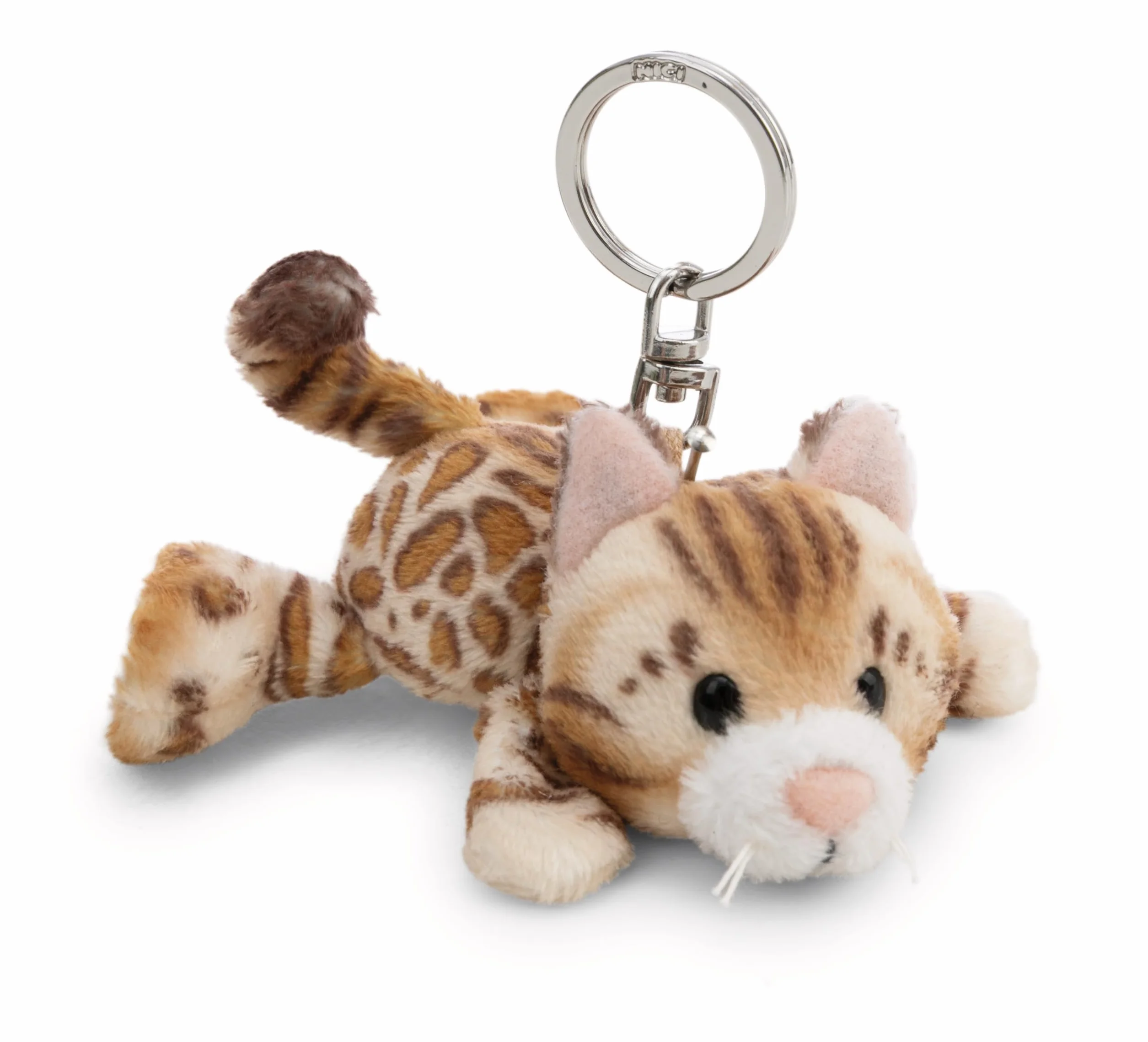 NICI 63061 brelok kot bengalski, wierny pluszowy towarzysz do plecaka lub torby, zawieszka na klucze dla małych i dużych, 10 cm, brązowy