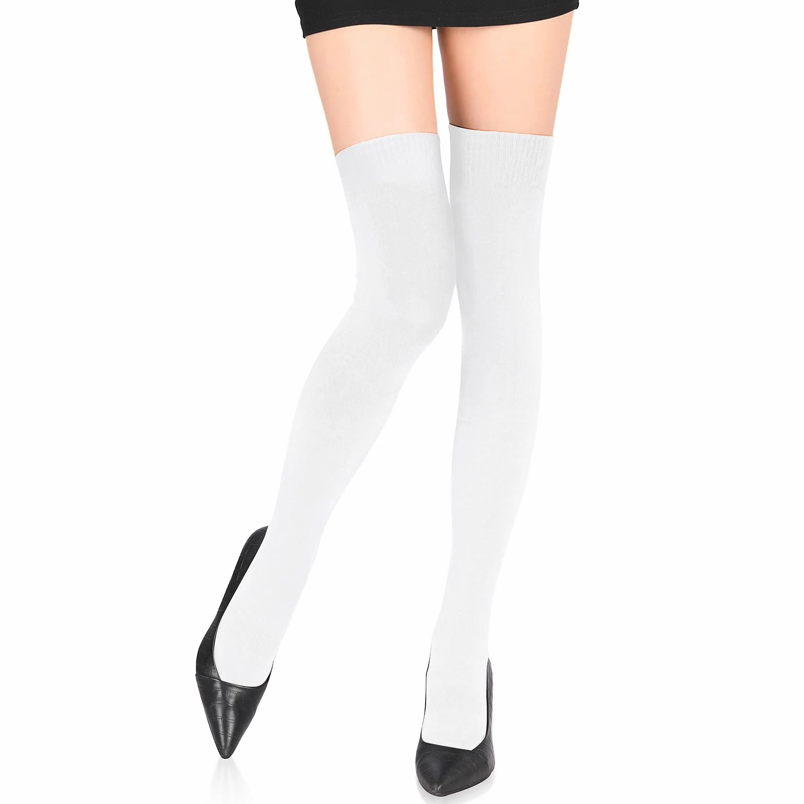 Kiiwah Skarpety za kolano, 65 cm, Thigh High Socks 78,5% bawełna, długie skarpety do kolan dla kobiet, na zimę, jesień, wiosnę