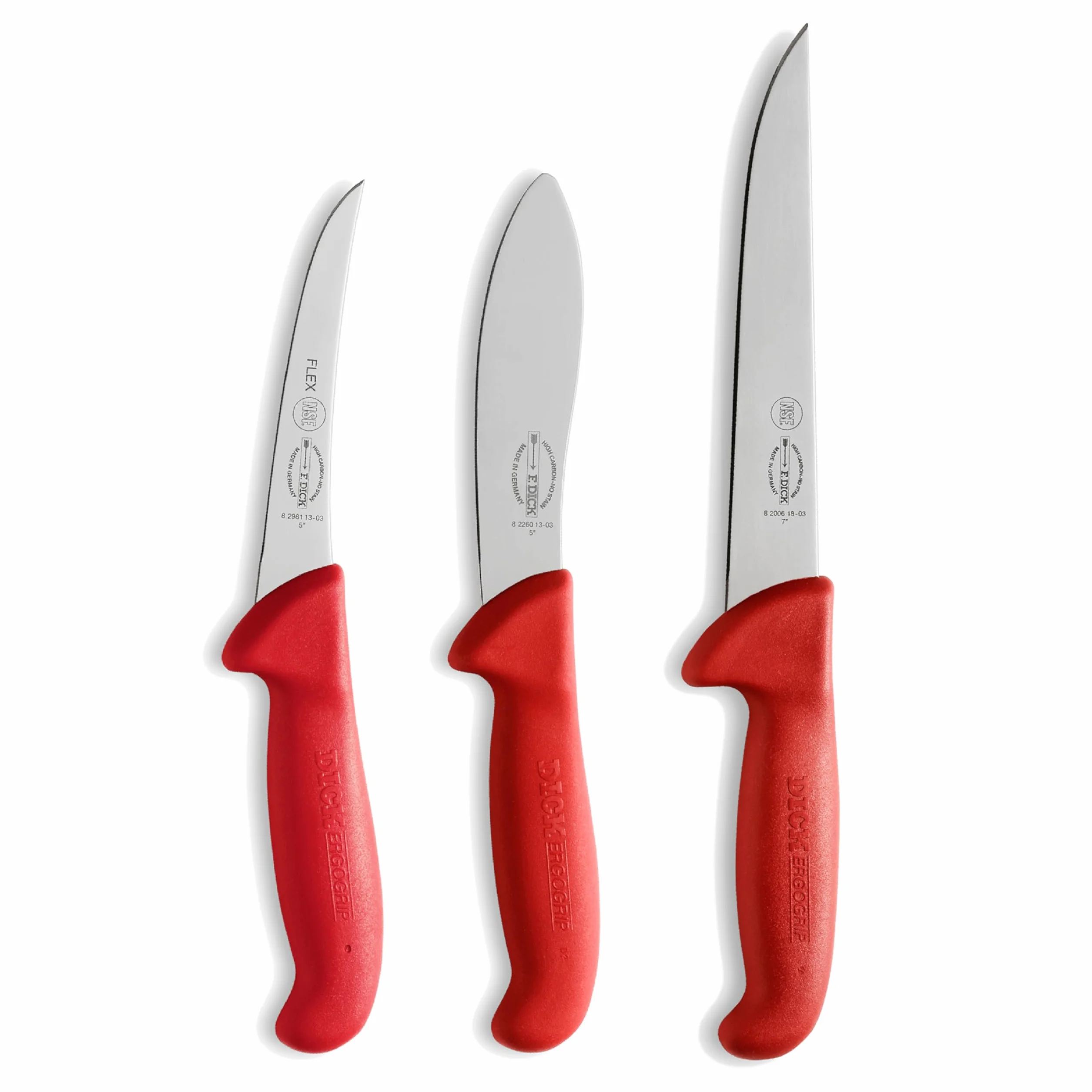 F. DICK ErgoGrip 3-częściowy zestaw noży Jagd Indoor 13 cm 18 cm HRC 56°