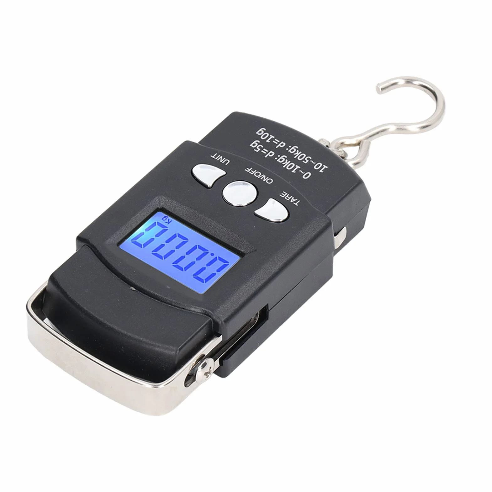 Elektroniczna Waga Hakowa 50kg z LCD, kg/Oz/Lb, Wielofunkcyjna do Bagażu i Zakupów, z 1m Ukrytą Taśmą Mierniczą
