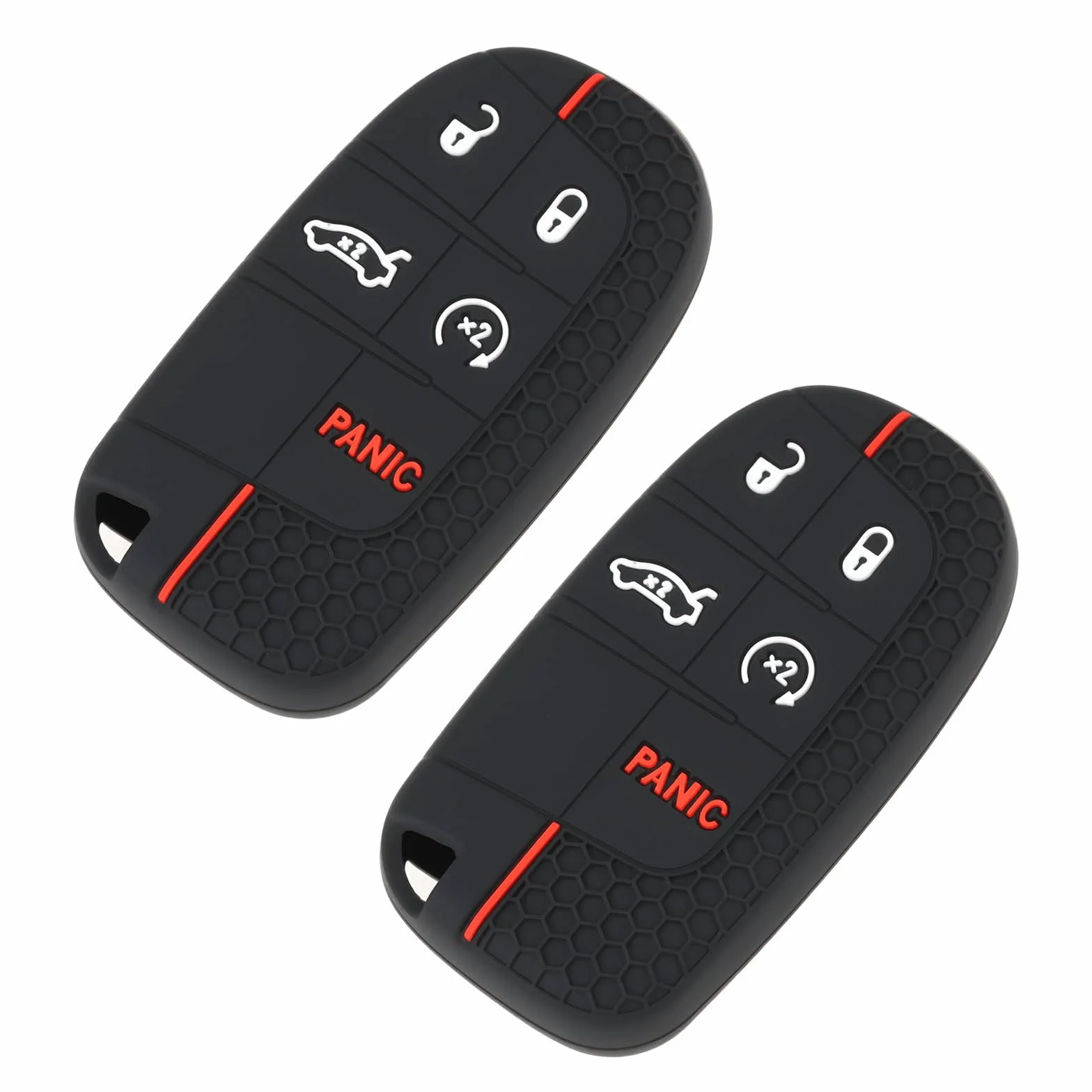 2-pakowe etui na klucze z silikonu 4+1 guziki Kompatybilne z Jeep Grand Cherokee WK2, Cherokee Renegade, Compass