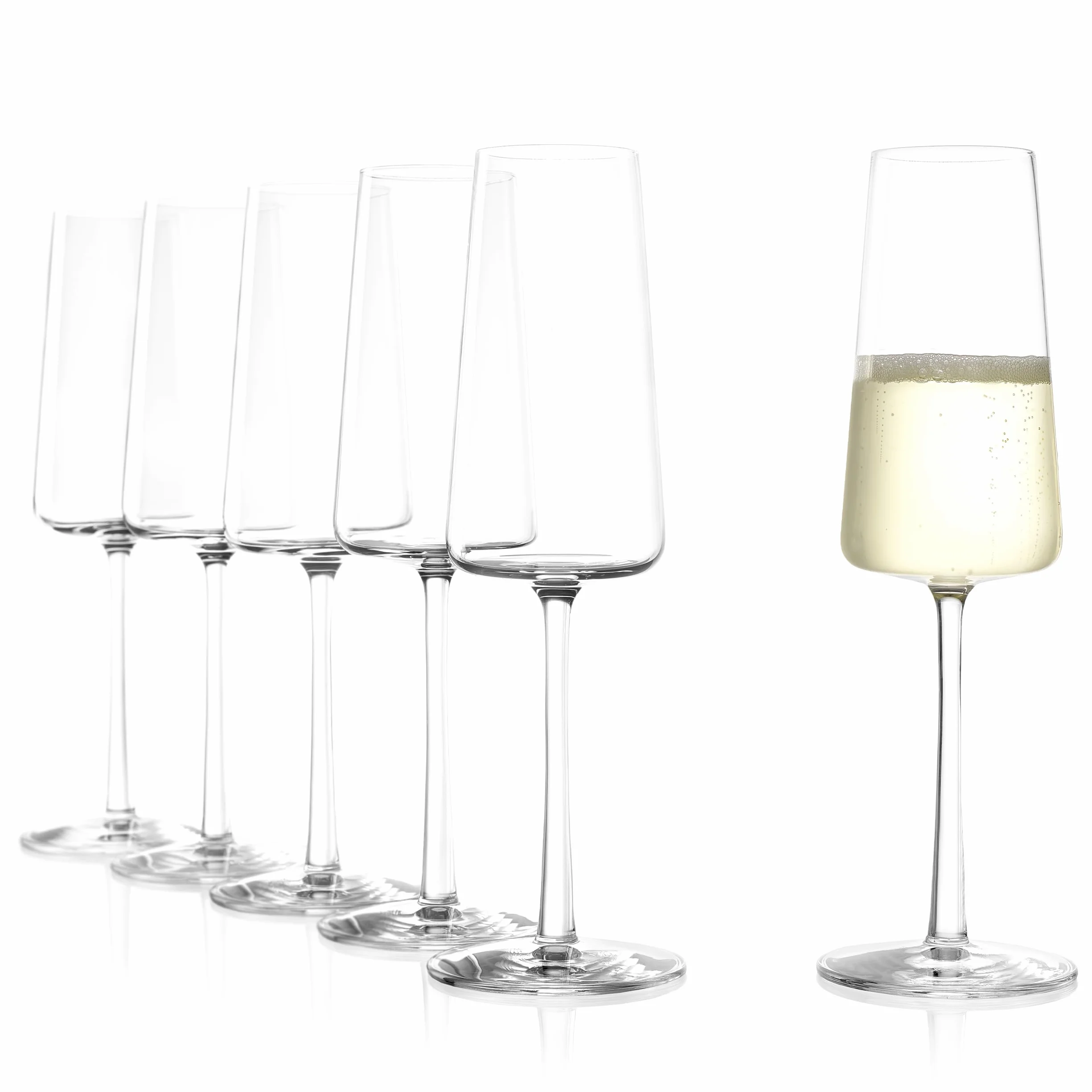 Kieliszki do Szampana Stölzle Lausitz Power 6 sztuk, 240ml – Eleganckie Kieliszki z Kryształu Idealne do Prosecco i Win Musujących – Wysoka Jakość Niemiecka – Odporne i Nadające się do Zmywarki