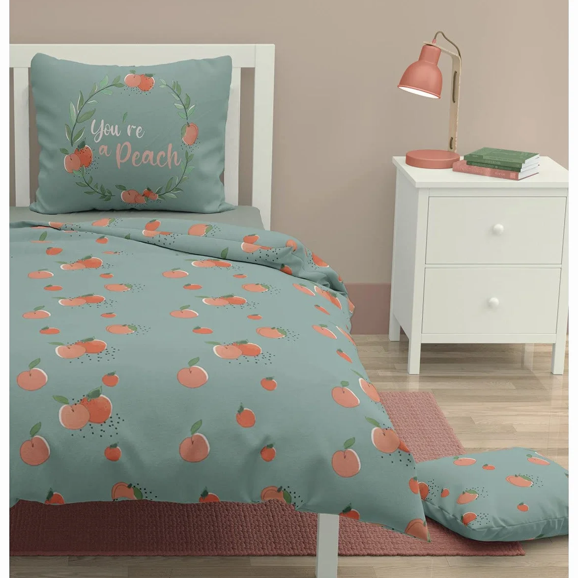 Home Linge Passion Komplet pościeli dziecięcej 100% bawełna 57 nitek 140 x 200 cm Peachy Water Green
