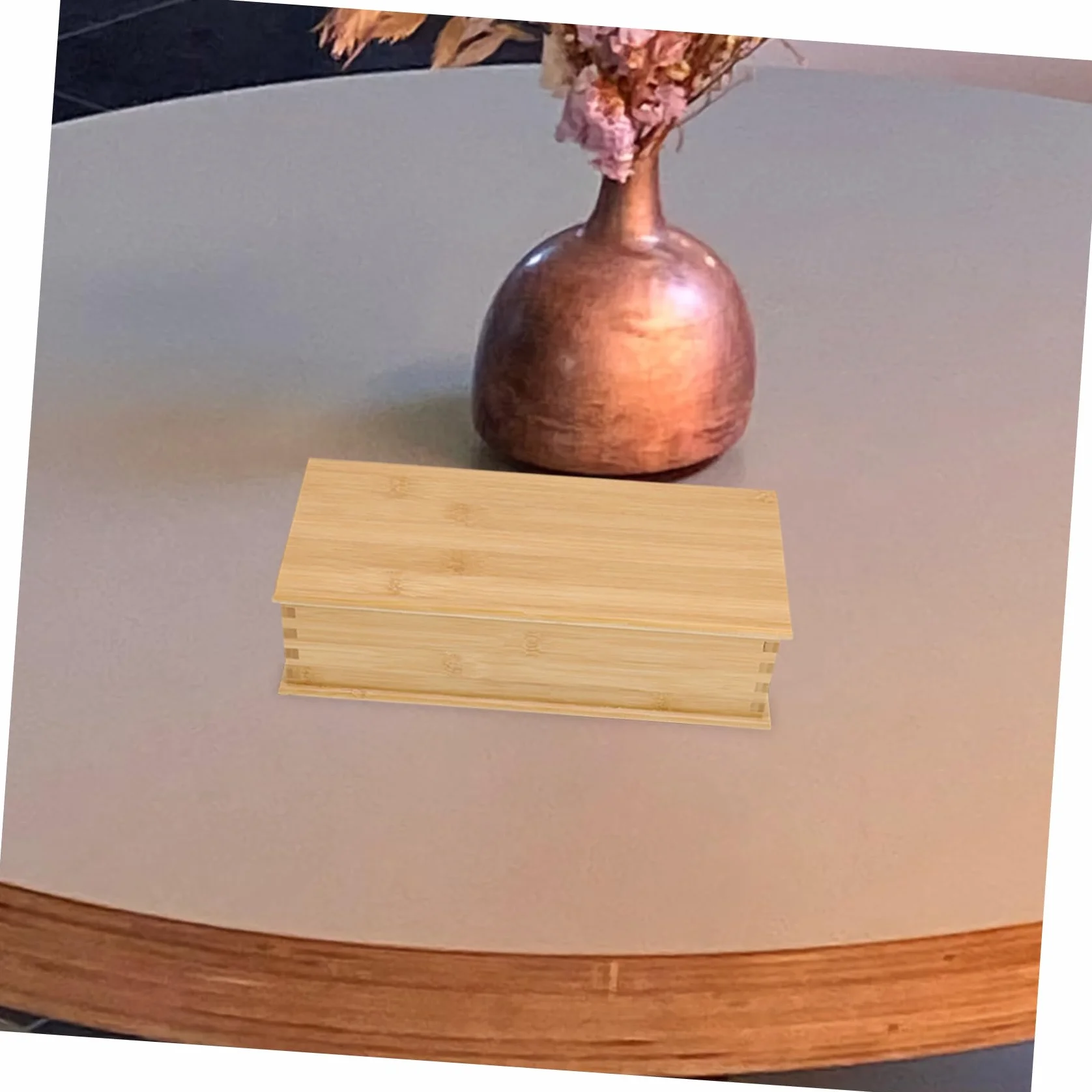 Storage Box with Lid Natural Bamboo Utensil Holder for Kitchen Drawer Organizer Versatile Container for Home Restaurant and Events